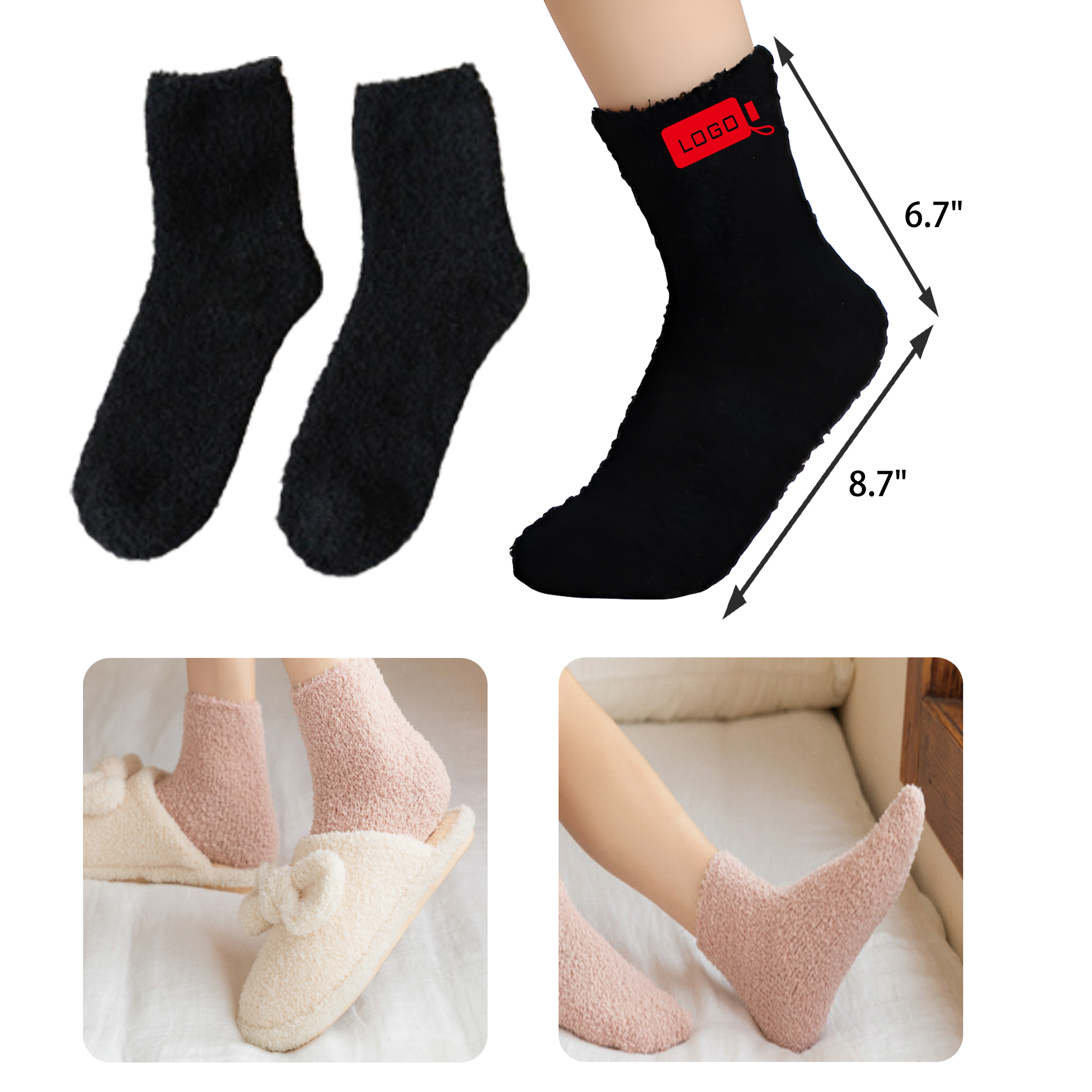 Stylish Home Warm Coral Fleece Socks 10