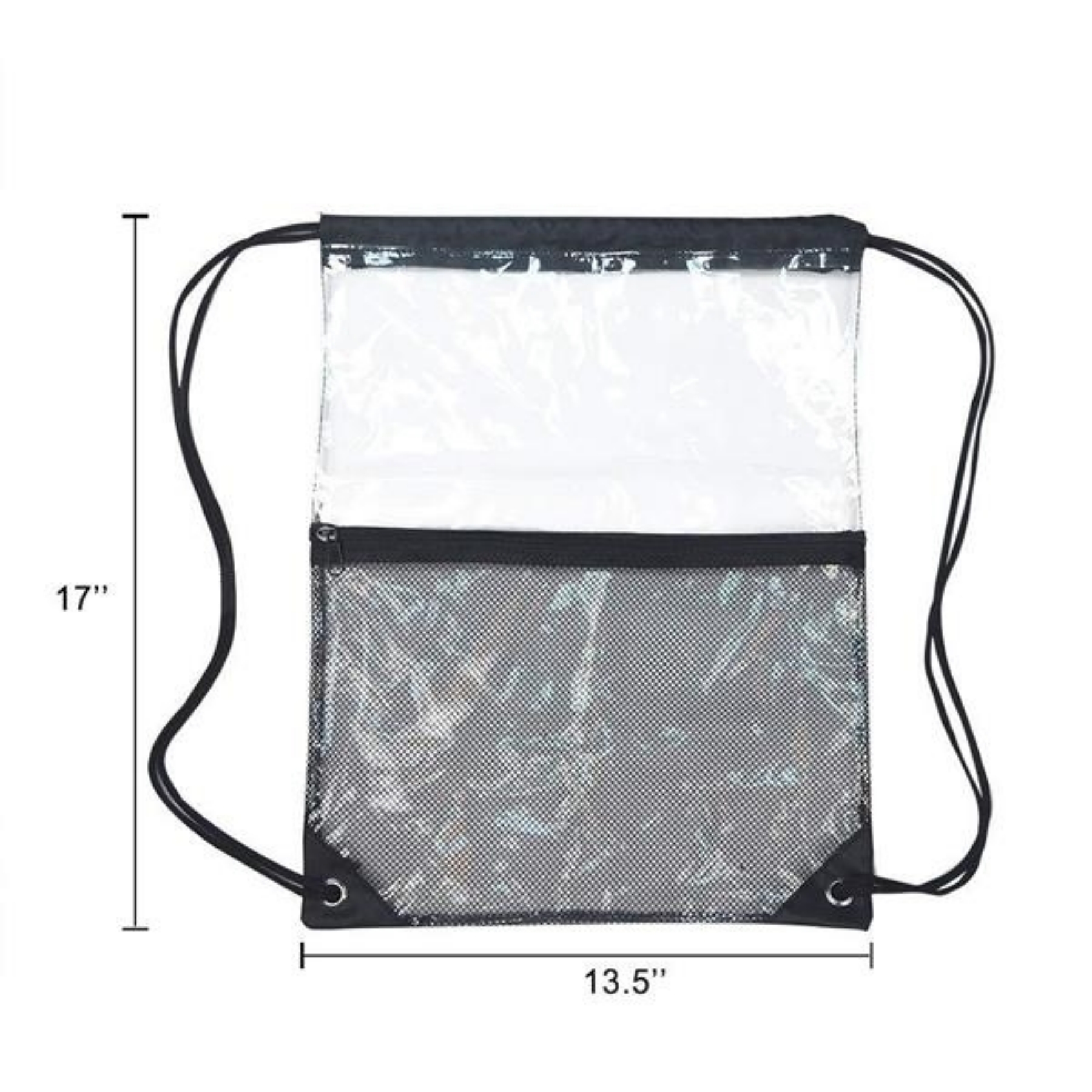 Transparent Drawstring Bag With Mesh 3