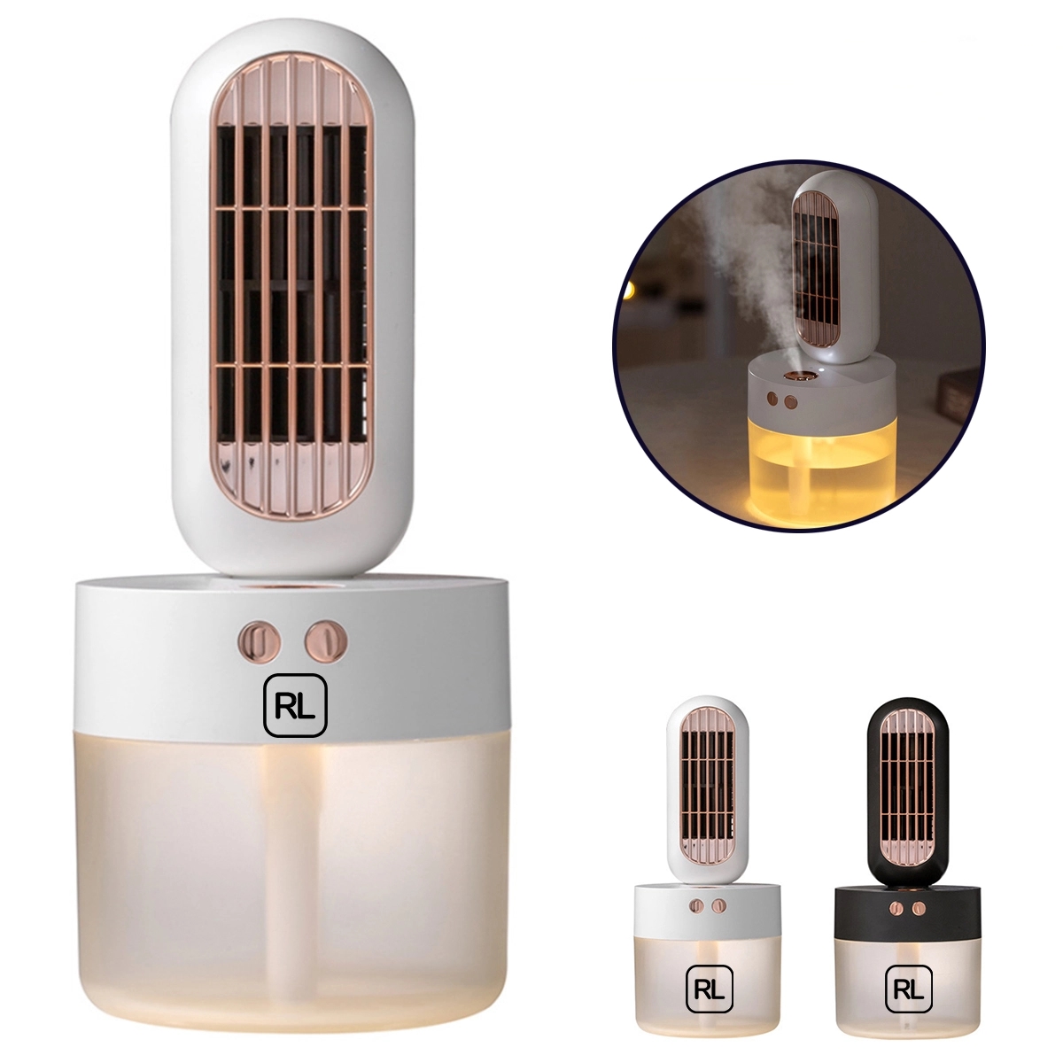 2 In 1 Bladeless Fan Humidifier Night Light 2