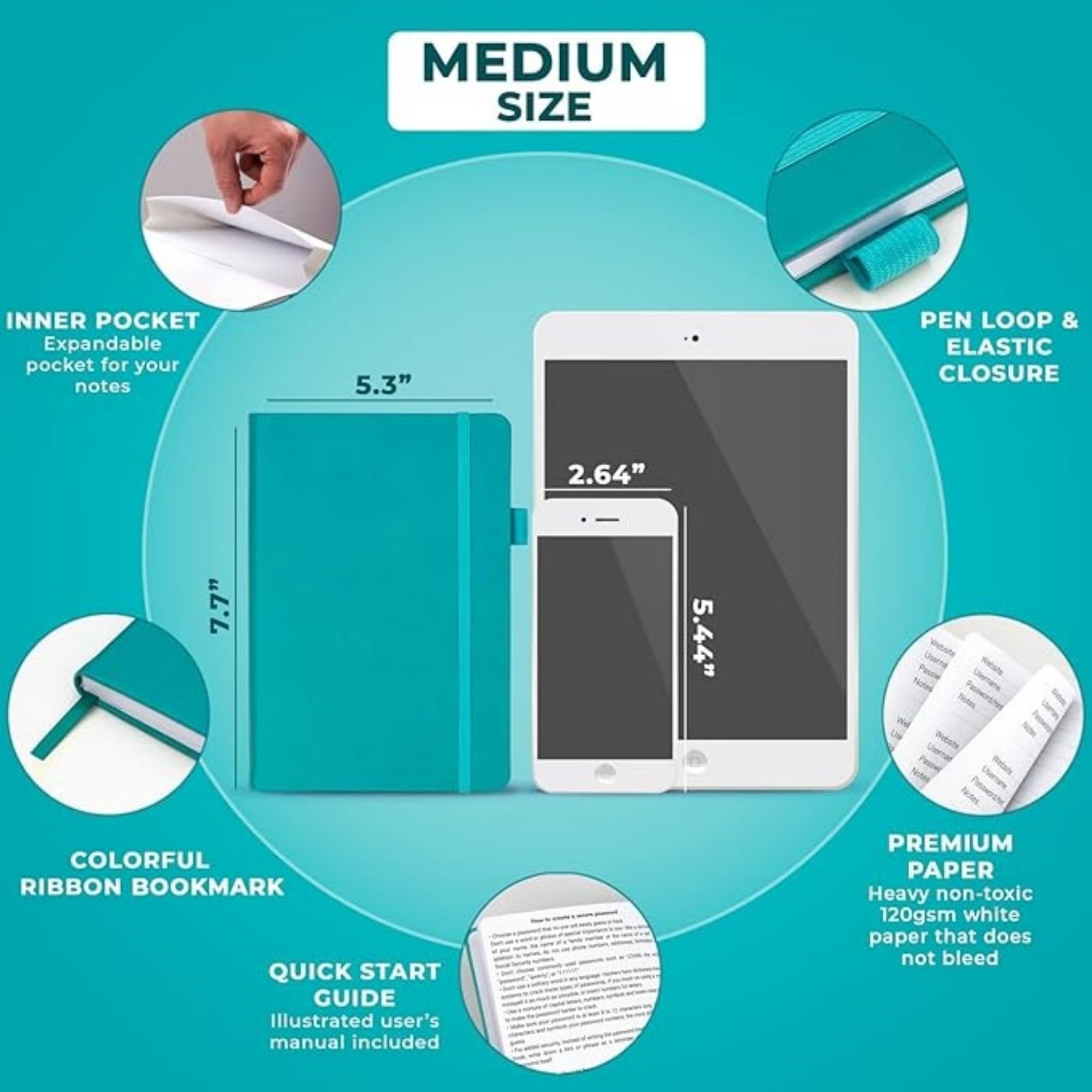 5.2"x7.8" 136 Pages Password Book With Alphabetical Tabs 3