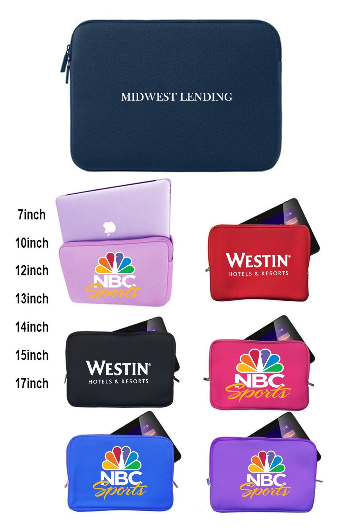 iBank ® 10" Neoprene Zippered Case compatible with iPad 9th Gen 10.2 1