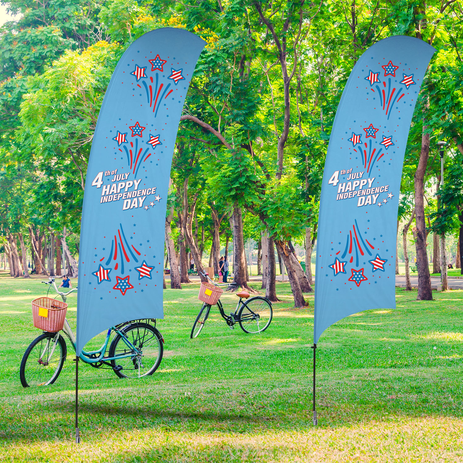 15' Value Razor Sail Sign Kit (Single-Sided with Cross Base) 8