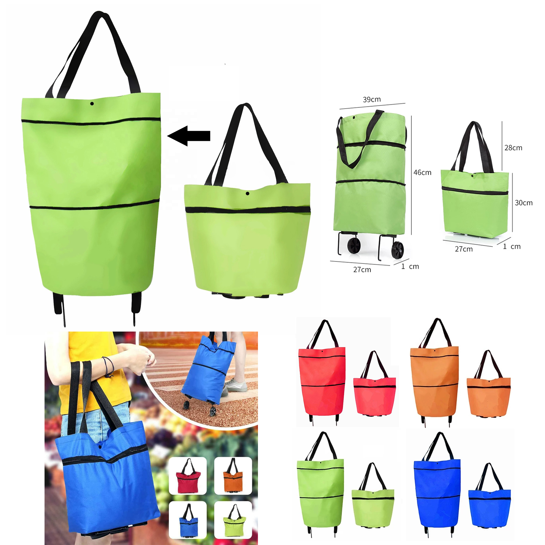 Foldable Shopping Bag With Wheels 1