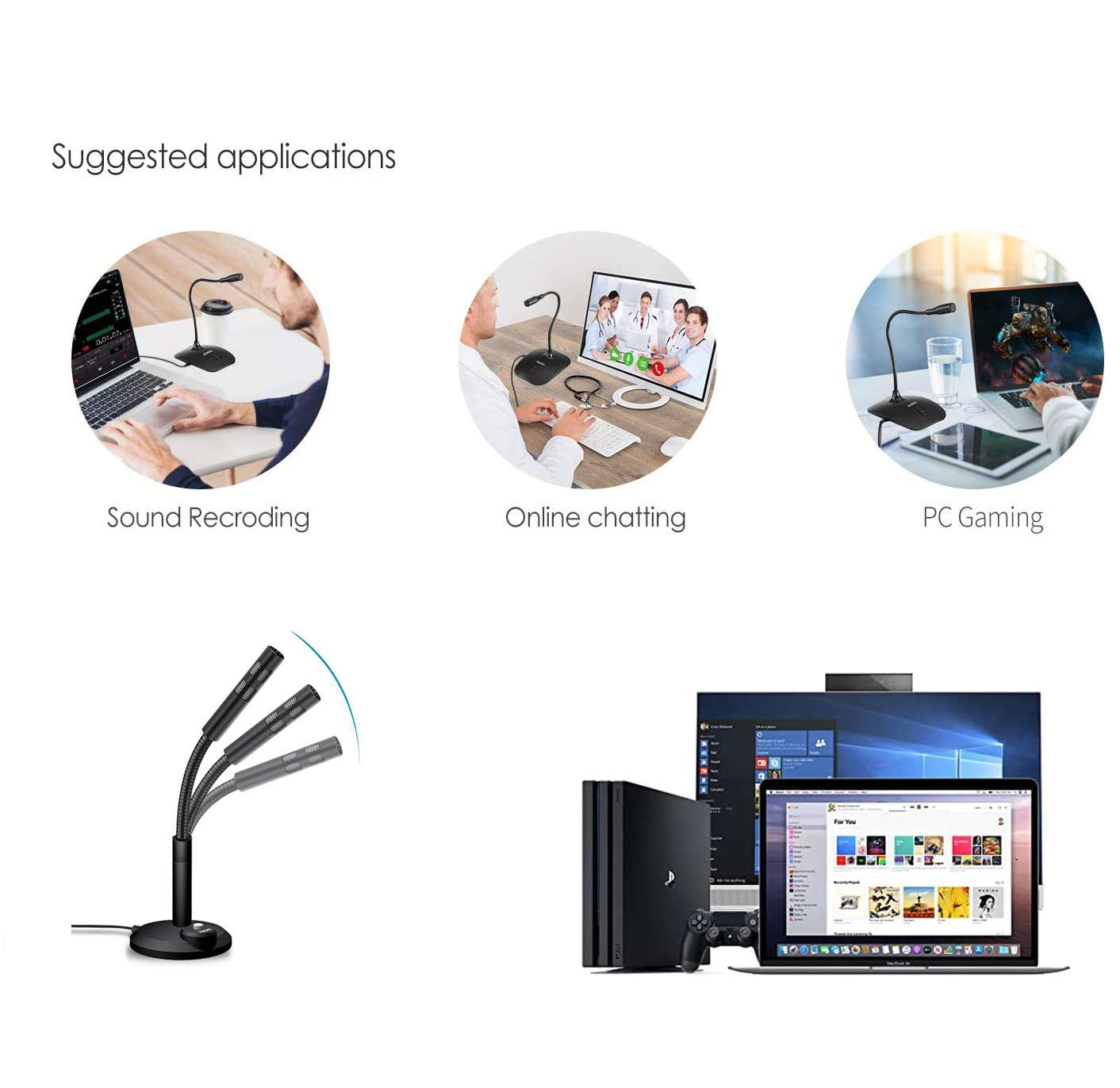 Adjustable USB Computer Microphone 3