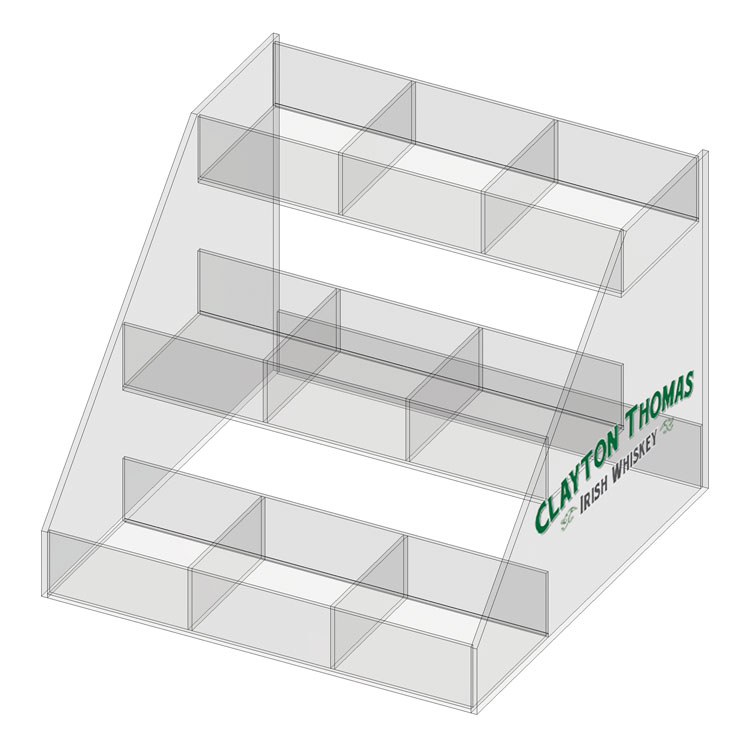 3 Tier Acrylic Beverage Display 3 Columns