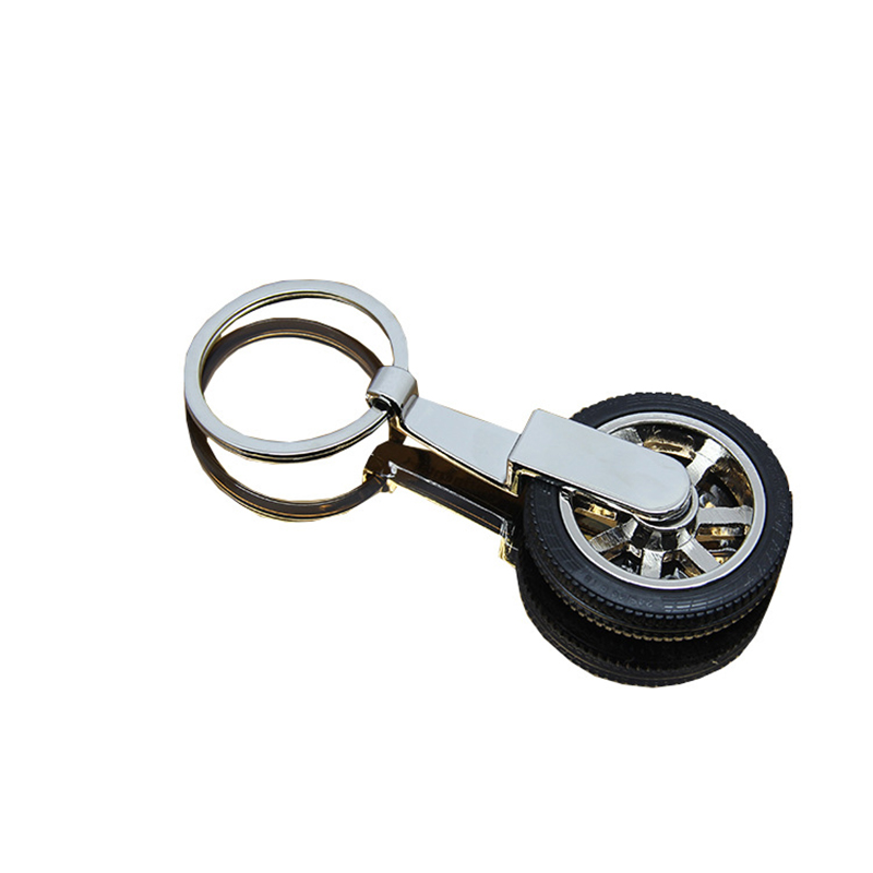 Creative Wheel Shape Metal Key Chain with Detachable Tyre 5