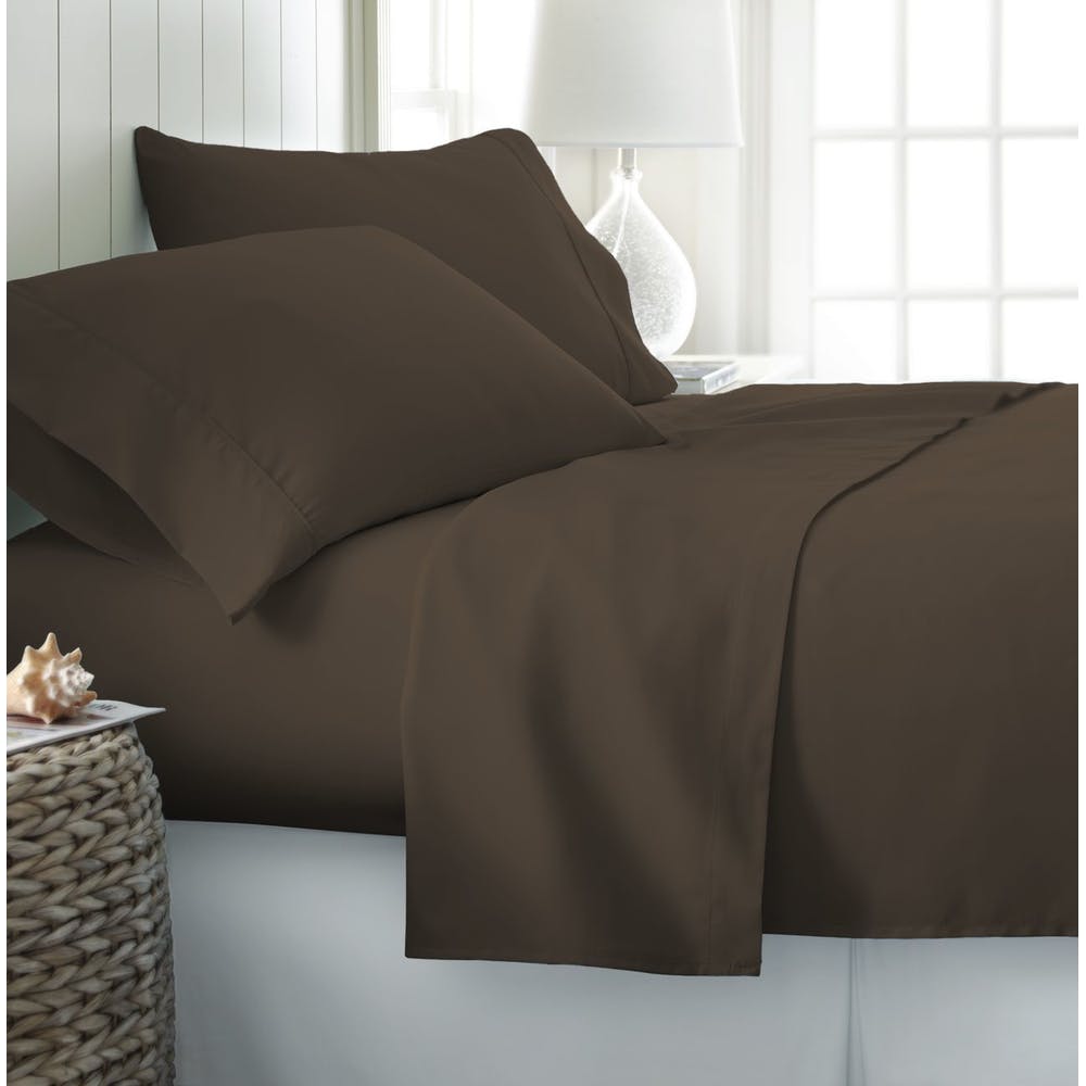 Microfiber Bed Sheets - Chocolate Twin 3 Piece Set 2