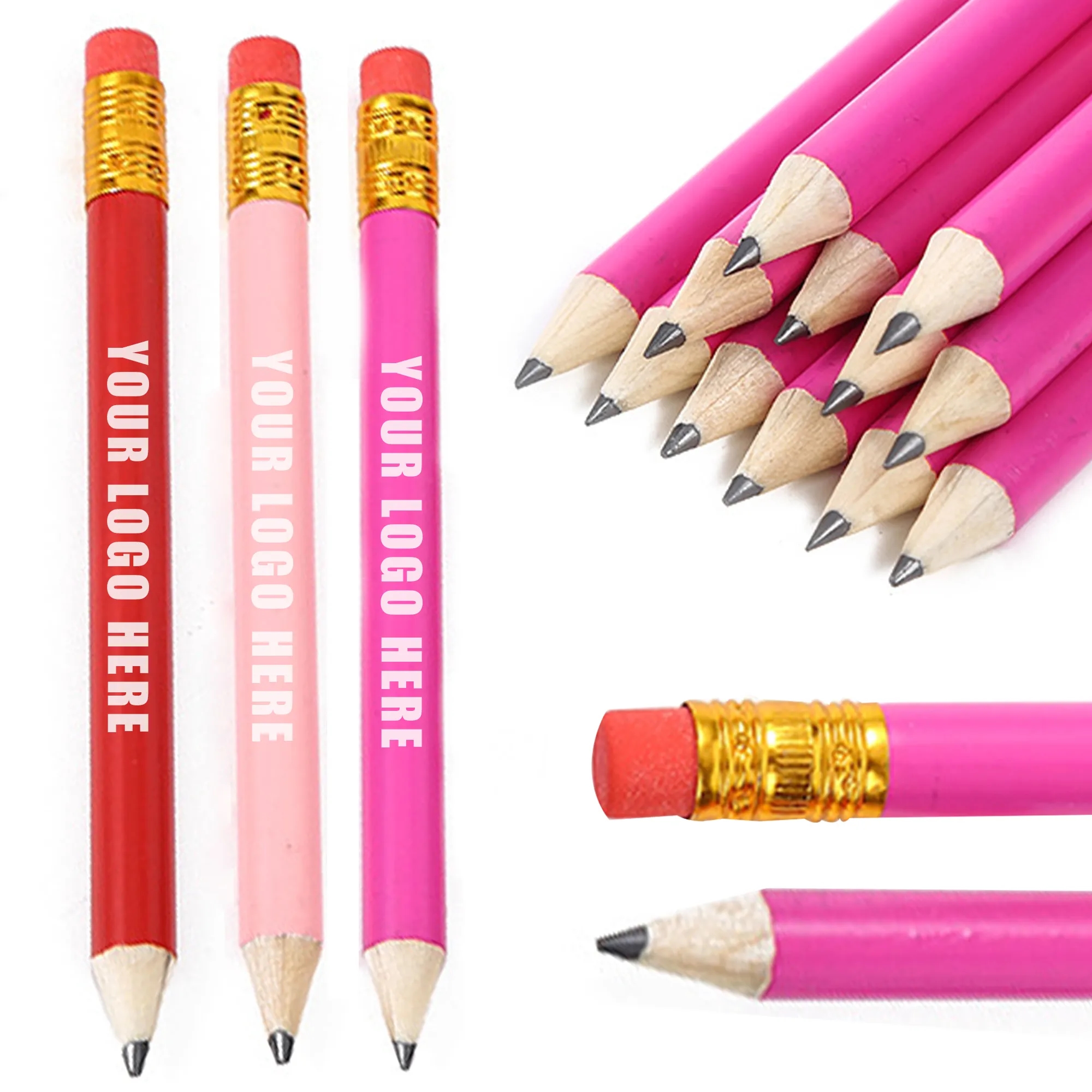 Golf Short Pencils With Eraser