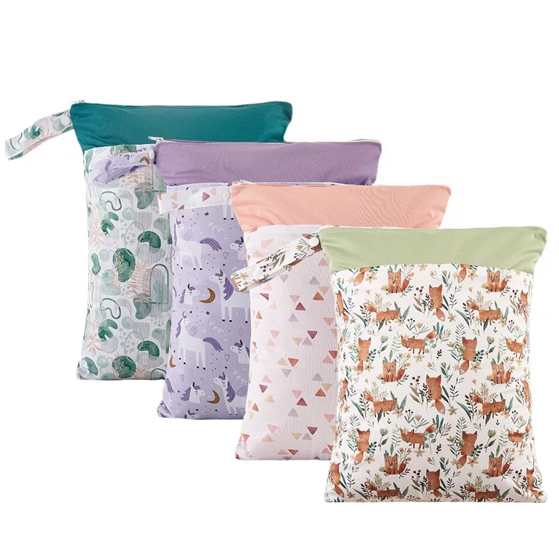 Waterproof Diaper Bags with Two Zippered Pockets 1