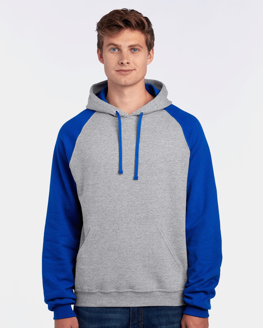 Nublend Colorblocked Raglan Hooded Sweatshirt