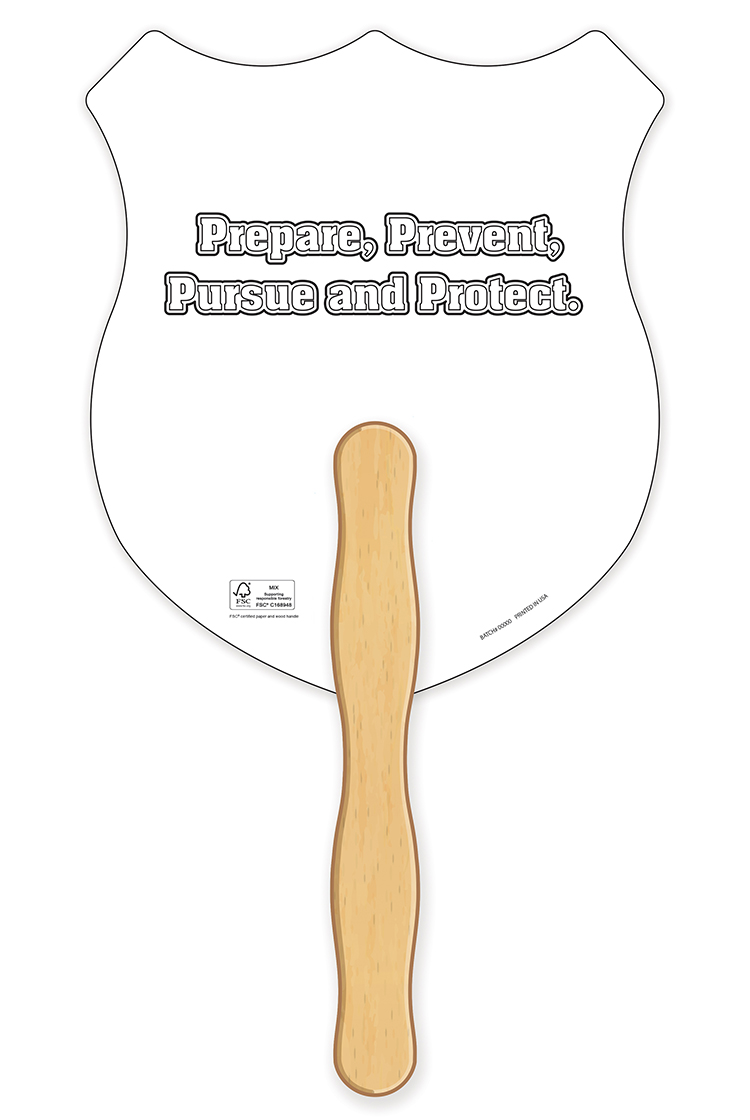 HAND FANS - Coloring Fan, Police Badge Shape 5