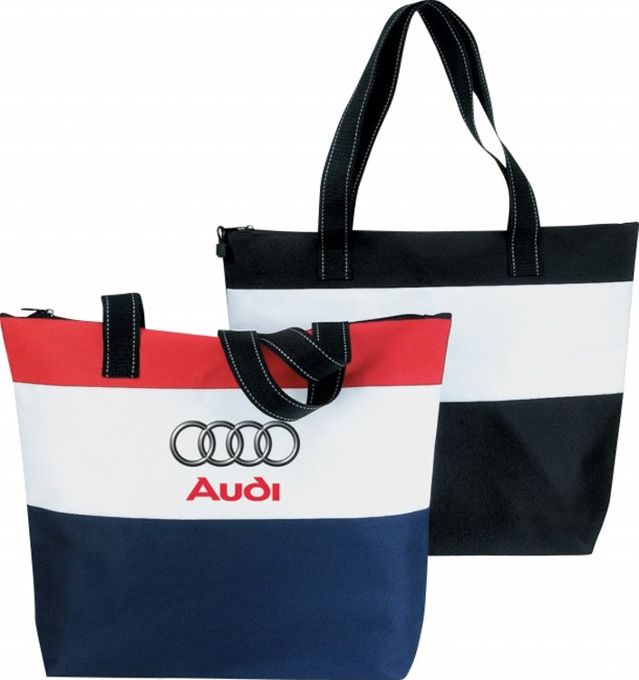Poly Zippered Tote Bag, custom tote bag with logo imprint 1