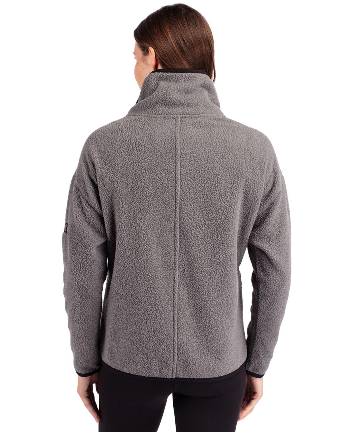 Cutter & Buck Cascade Epic Comfort Recycled Sherpa Fleece Womens Pullover Jacket 74