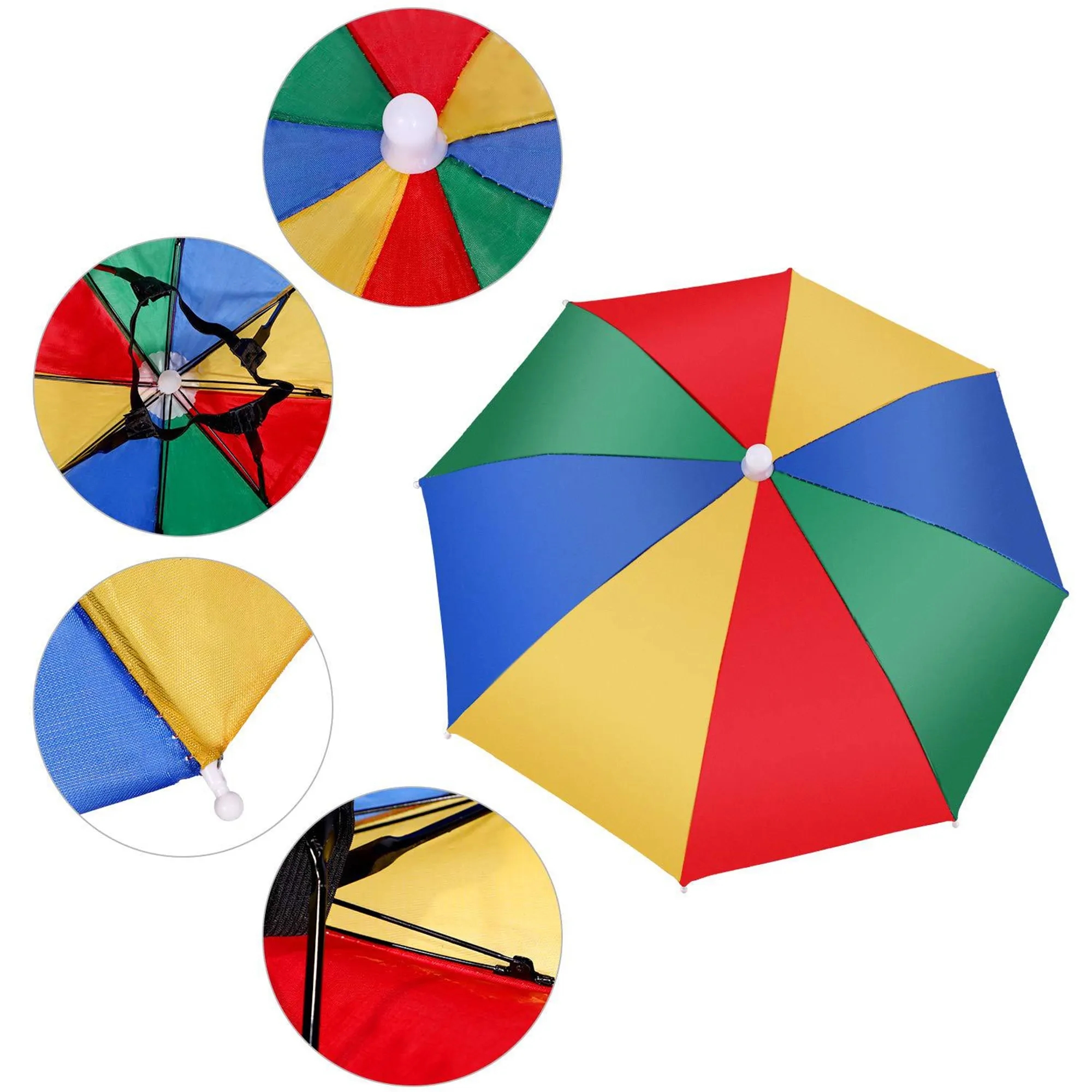 Full Color Outdoor Sun Protection Umbrella Hat 4