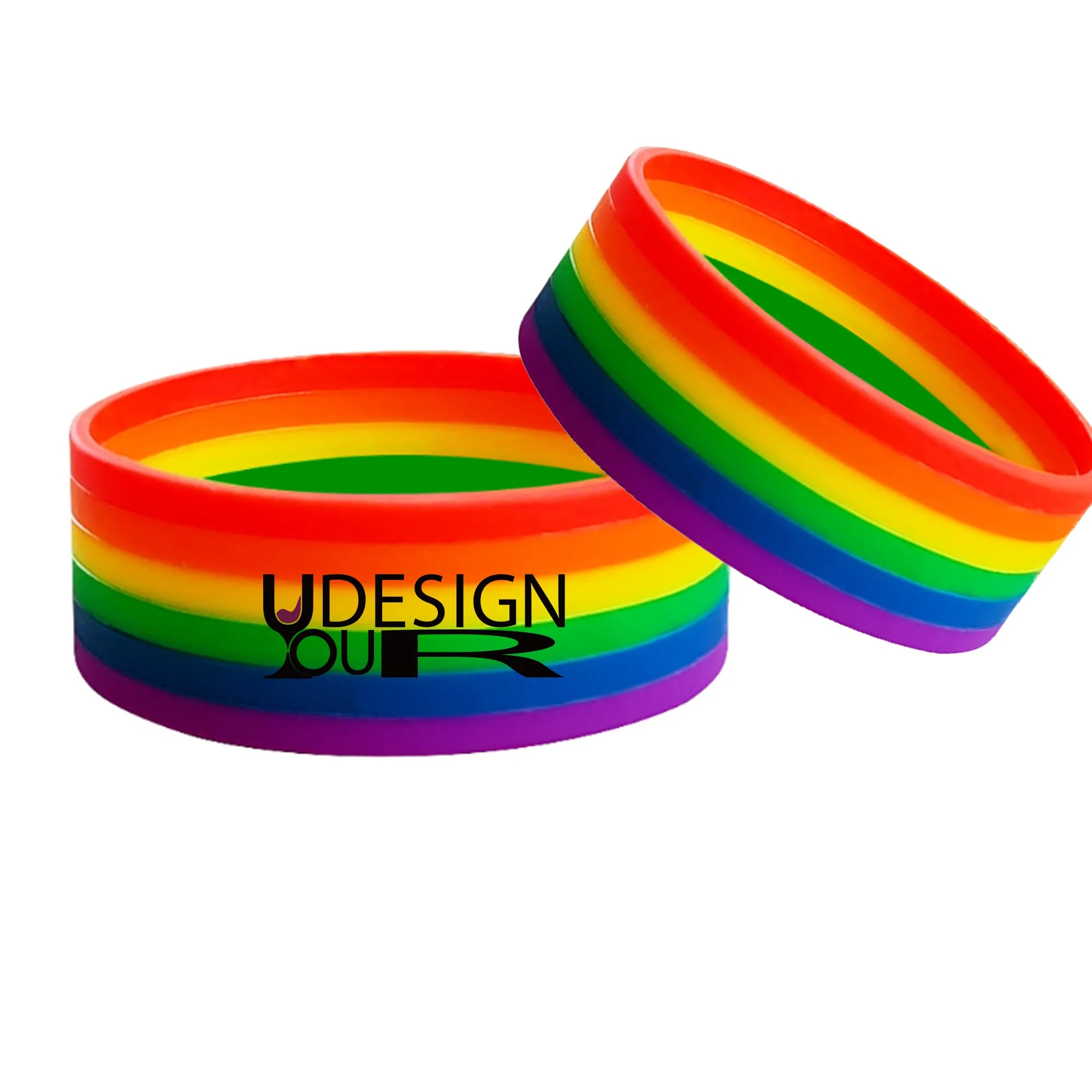 Silicone Rainbow Wristbands MOQ 10pcs 2