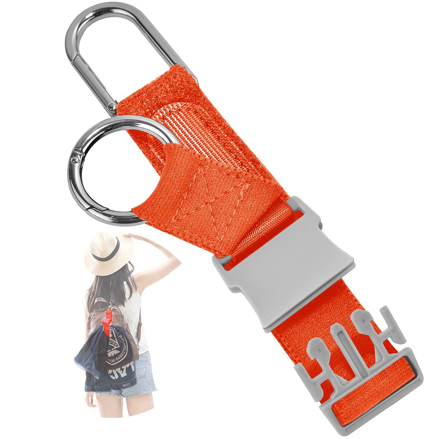 Elastic Jacket Gripper Travel Strap with D-Ring Hooks and Buckle 7