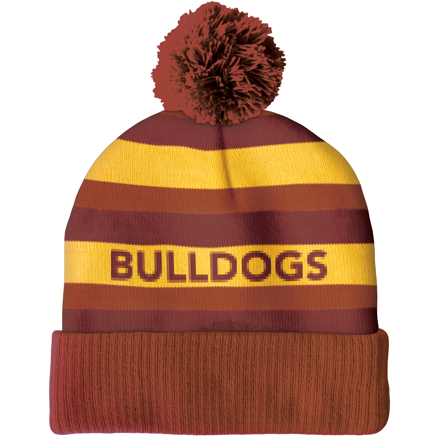 Knit Beanie with Pom and Cuff (No Logo) 14