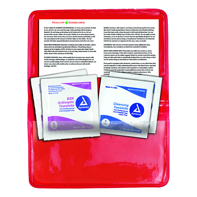 "Crescent" Antiseptic & Disinfectant Wipes Pack In Translucent Vinyl pouch 27