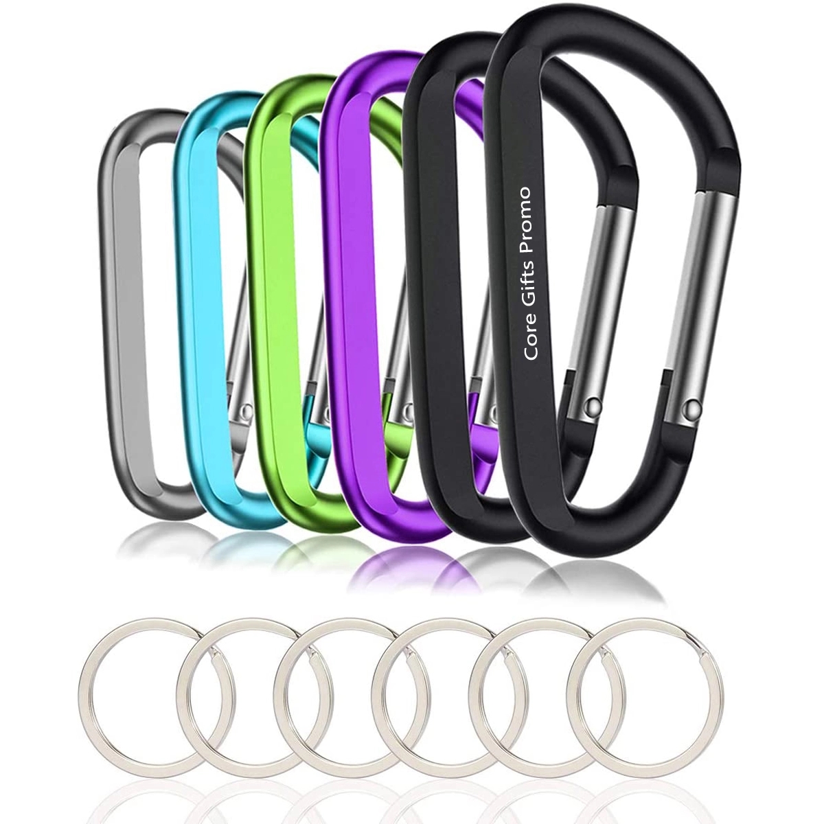 Large Aluminum D Ring Shape Carabeaner Keyring Keychain Hook 6
