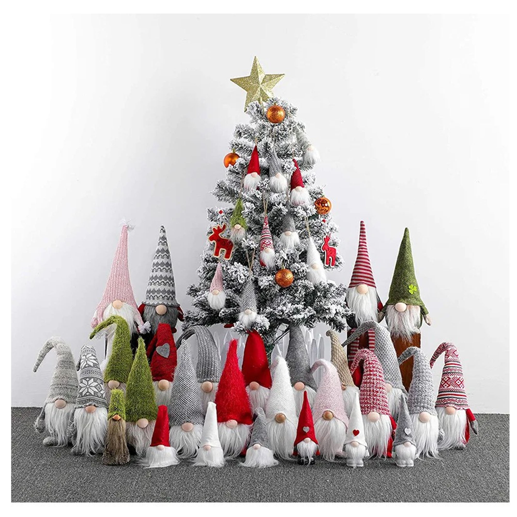 Whimsical Christmas Tree Gnome Hanging Ornaments 5