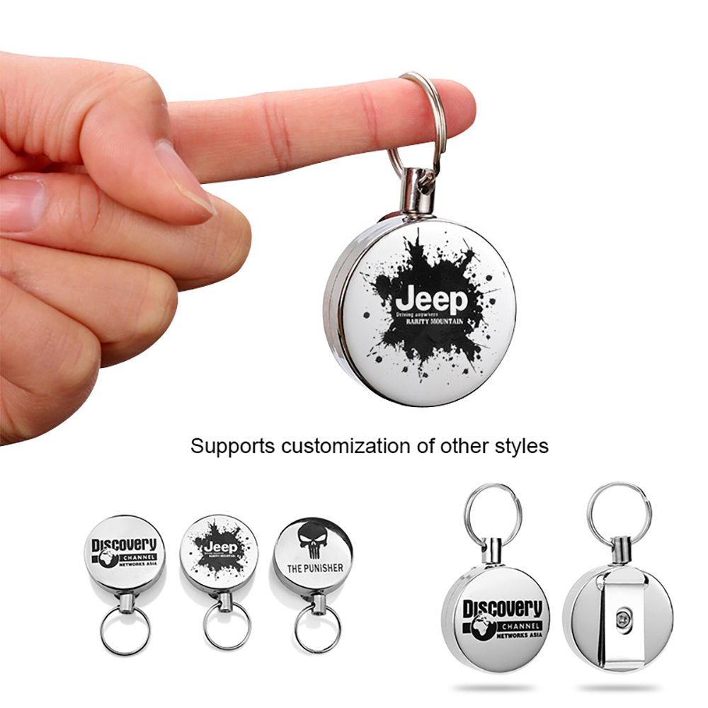 Outdoor Heavy Duty Round Metal Badge Reel w/ Belt Clip 2