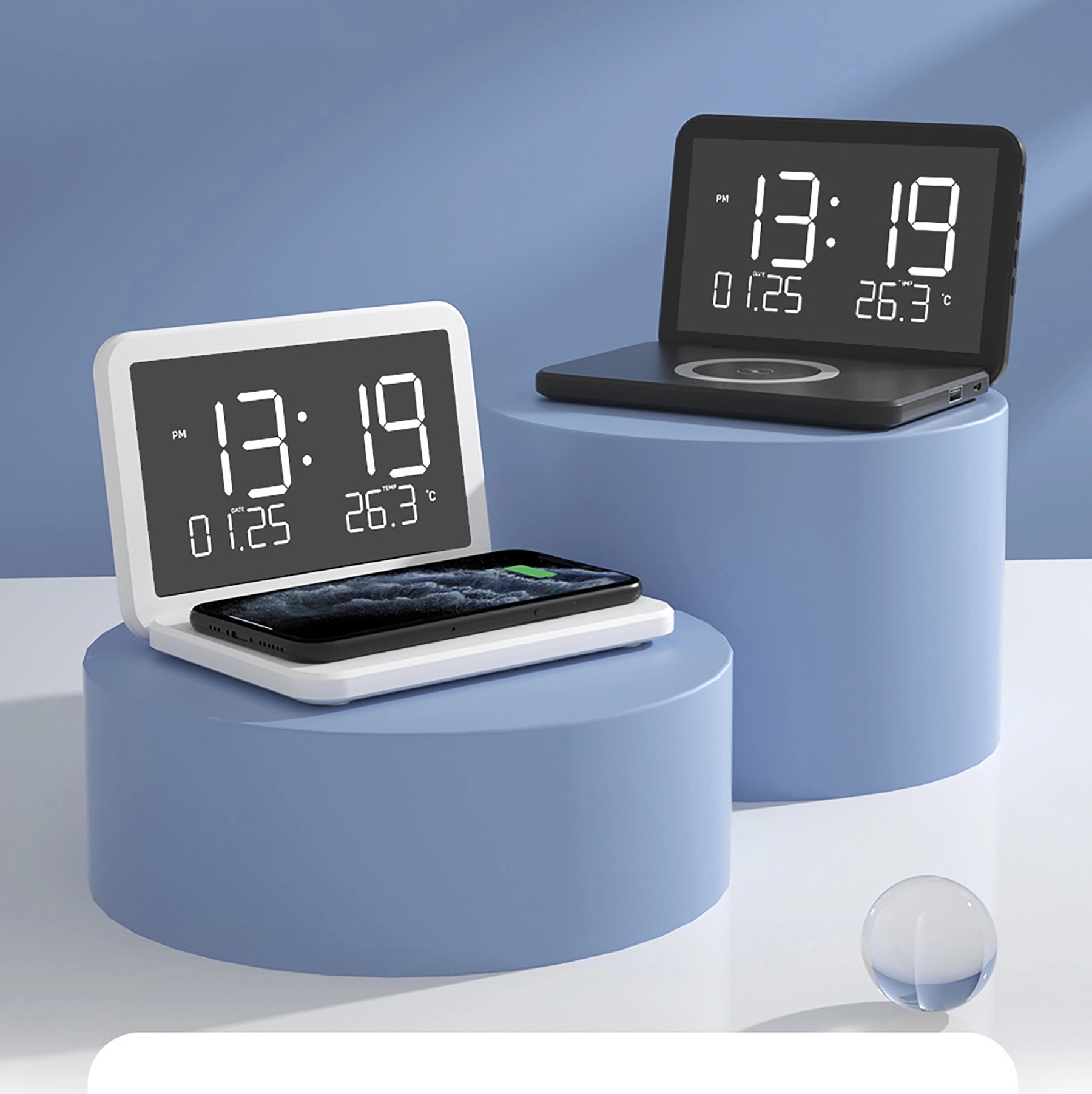 Alarm Clock With Wireless Charging Led Display 5