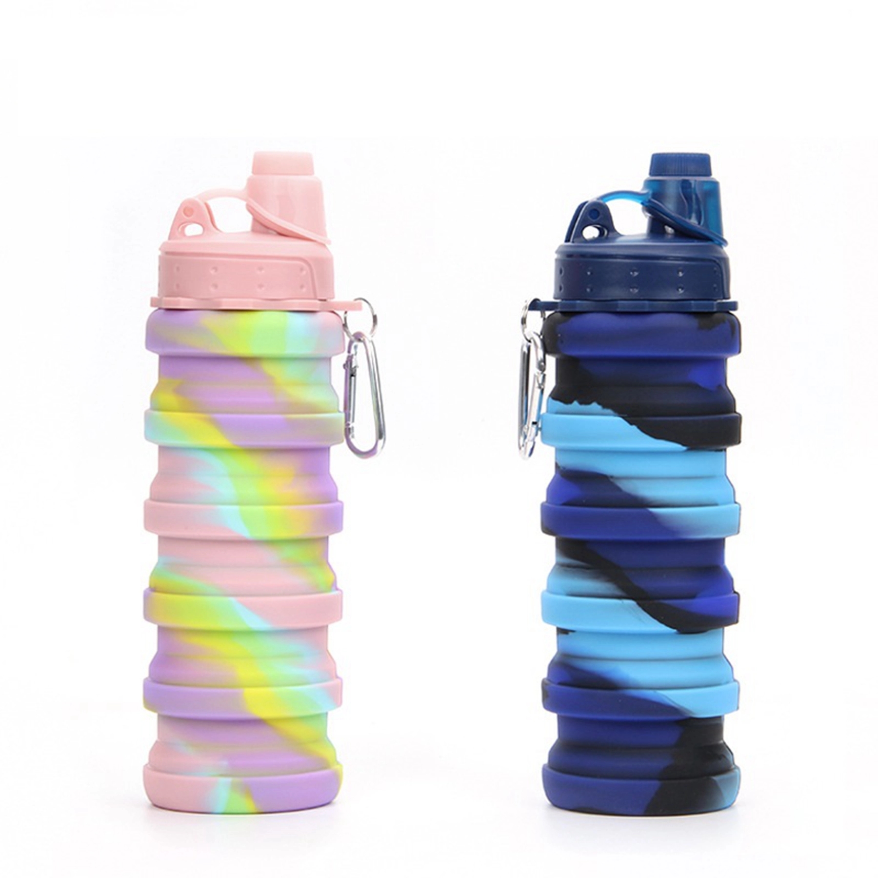 17 Oz. Rainbow Silicone Collapsible Sport Water Bottle 11