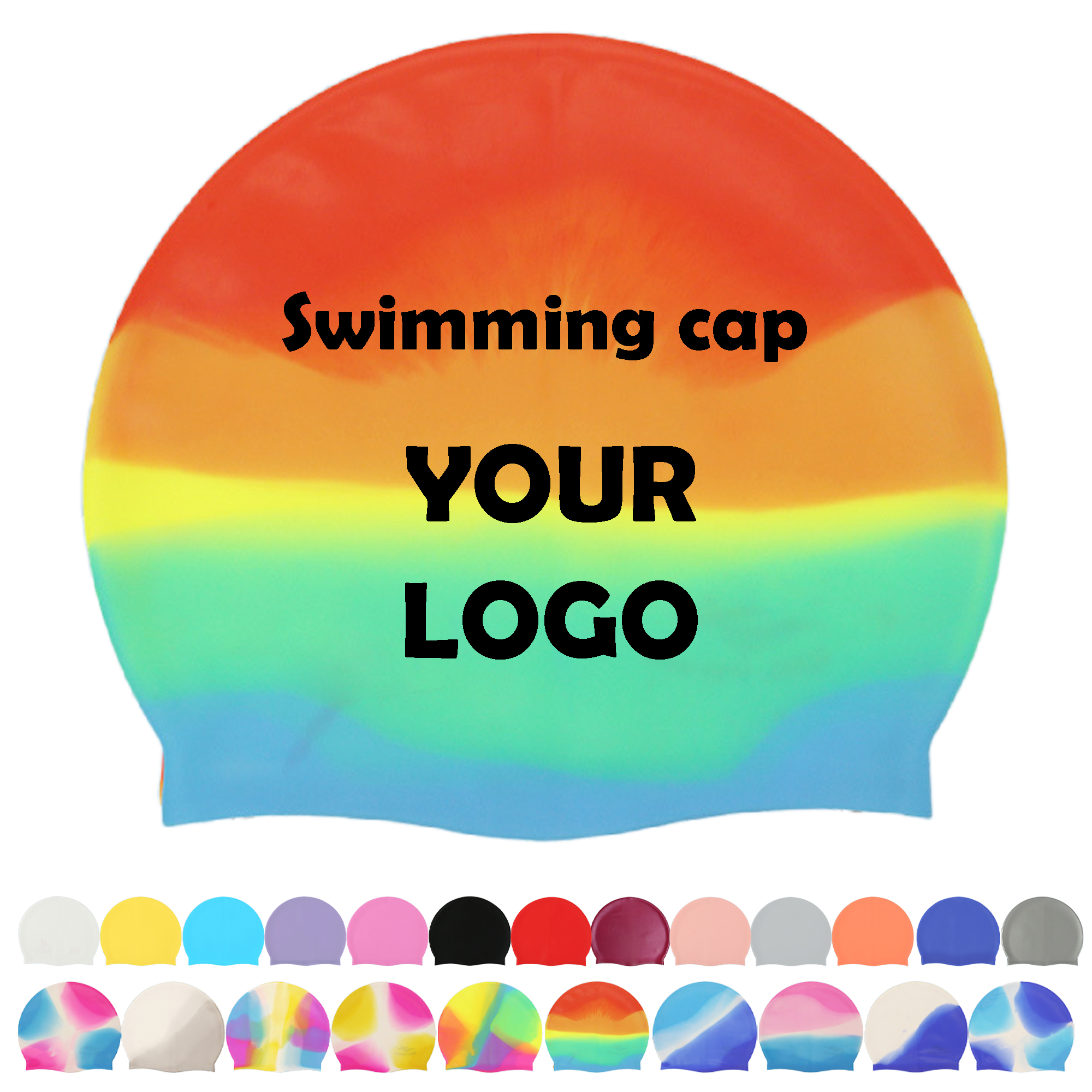 High Elastic Color Swim Caps MOQ 30PCS 4