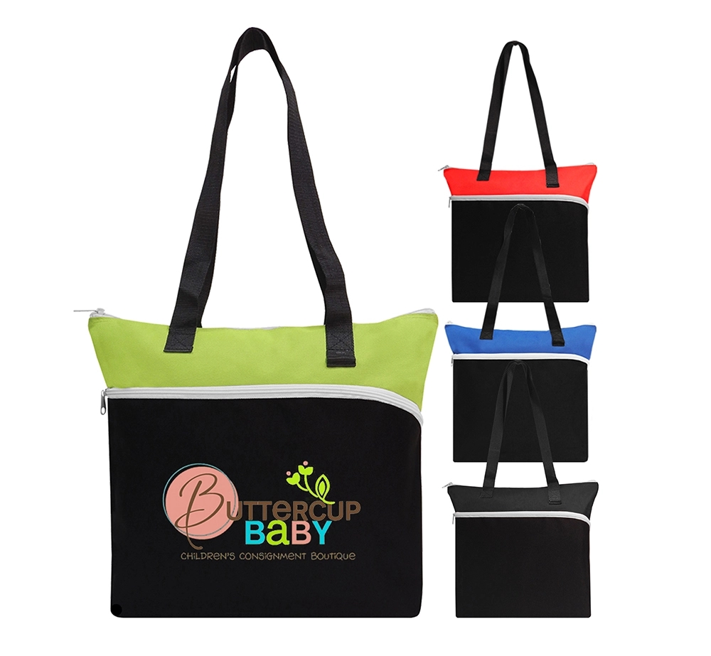 Large Front Zipper Tote