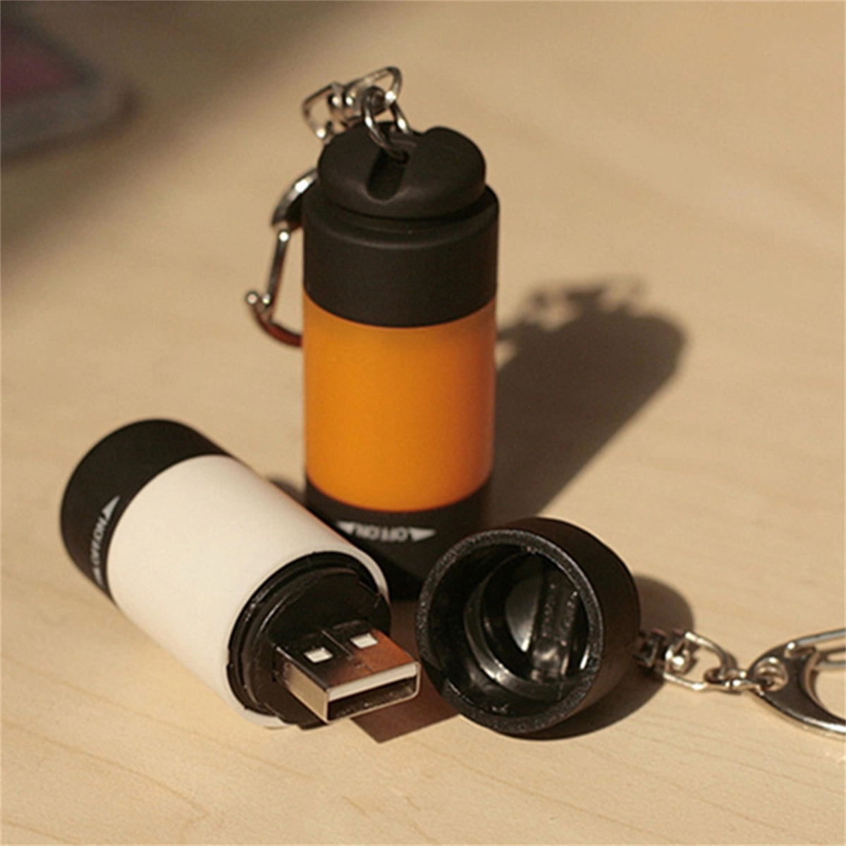 Mini Keychain Flashlight USB Torch Rechargeable 2