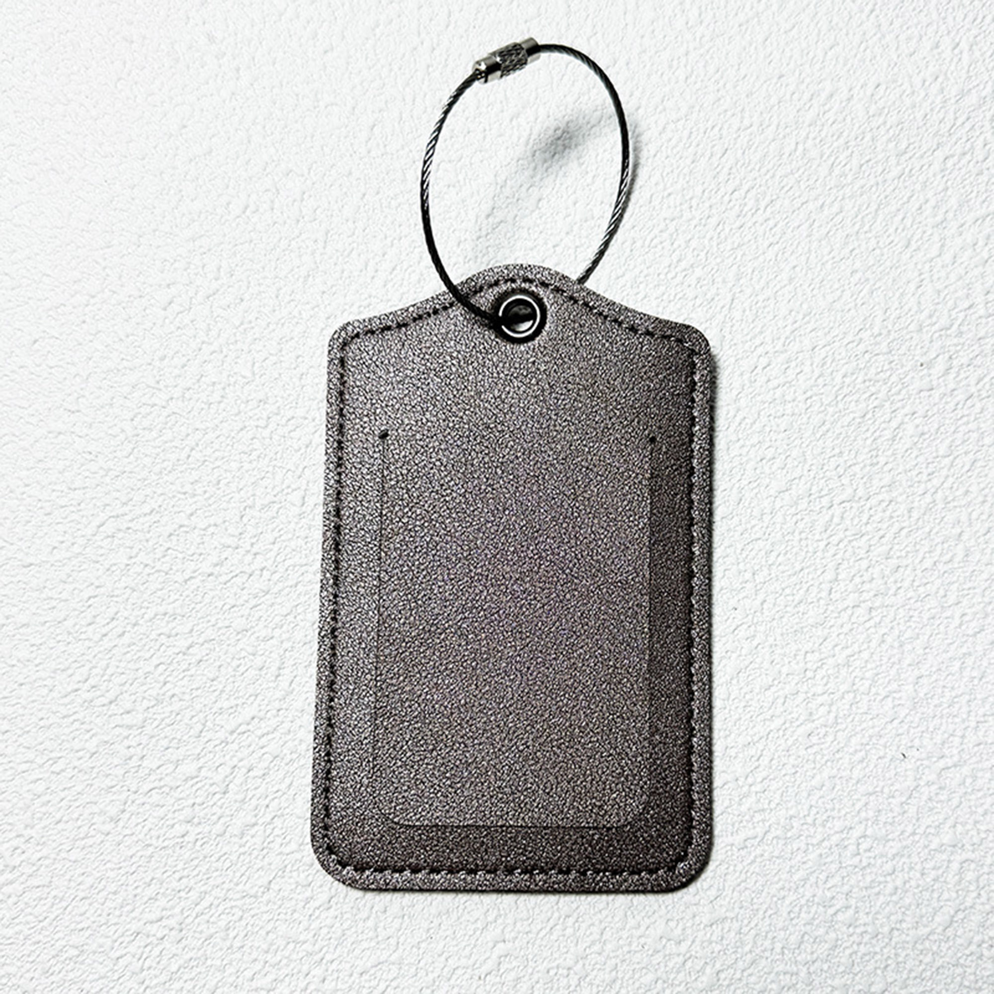 Premium PU Leather Luggage Tags with Stainless Steel Loop 10