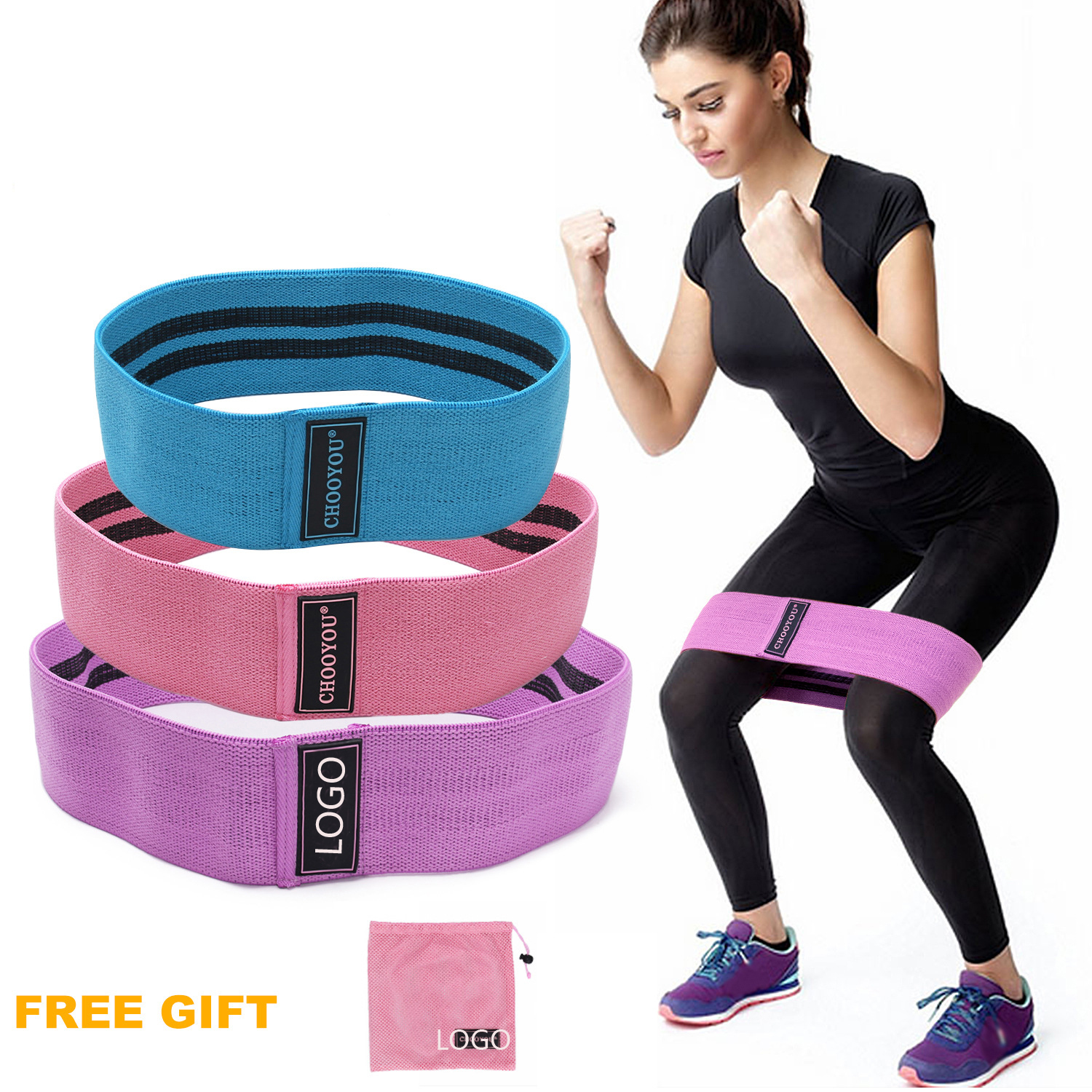 3pcs Set Yoga Hip Tension Resistance Exercise Bands 1