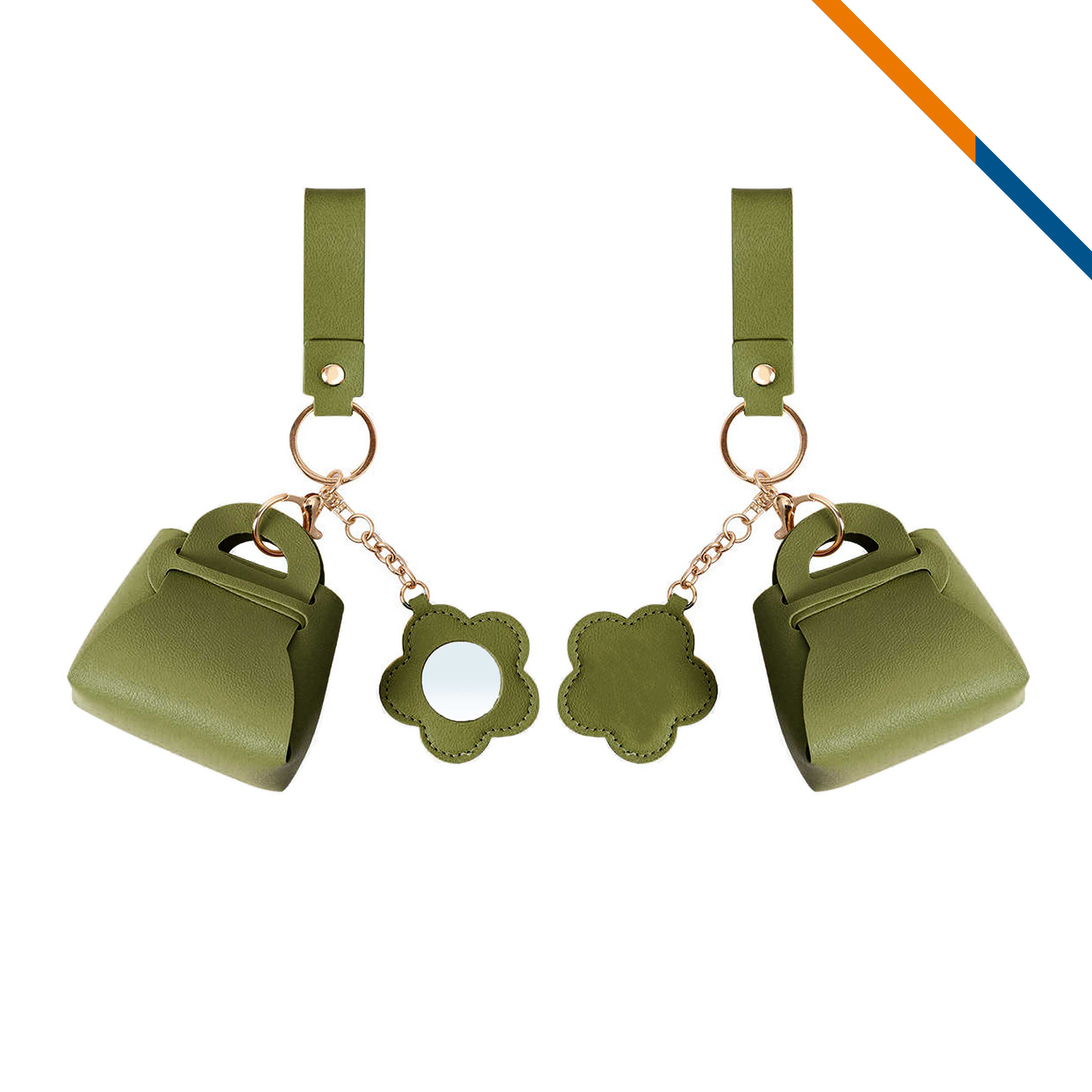 Ticase Mini PU Leather Mirror Coin Keychain Purse 8