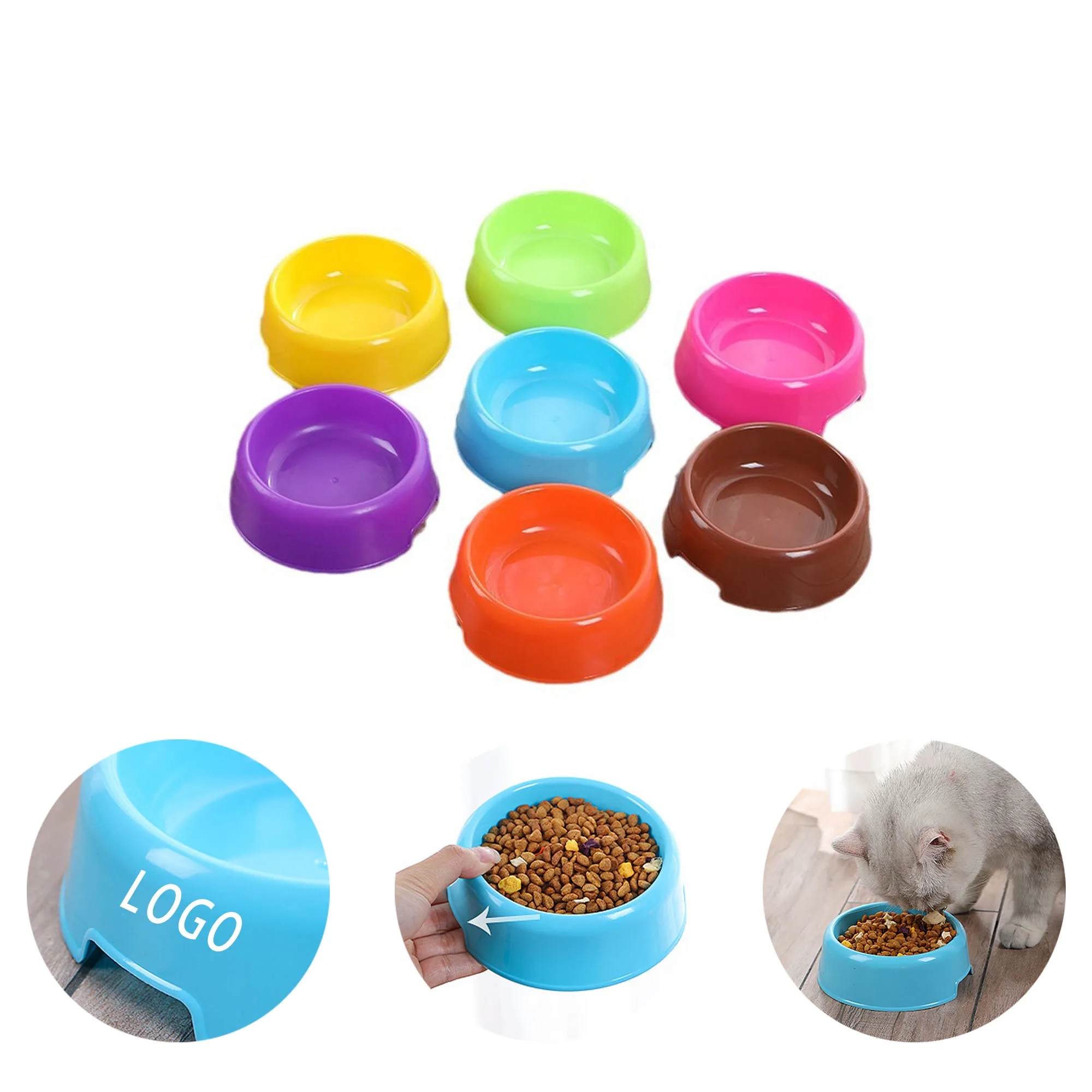 Durable Plastic Pet Bowl With Logo For Pet, Travel, Camping