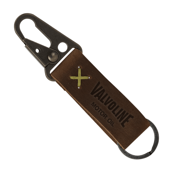 Busker Leather Keychain with Antique Nickel Carabiner 93