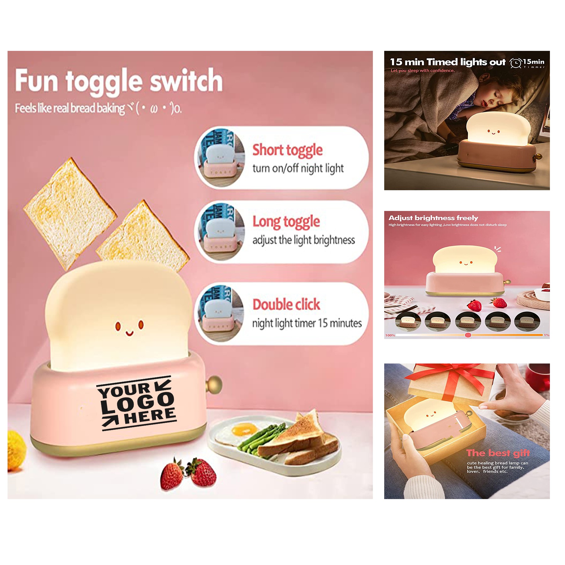 Cute Desk Decor Toaster Lamp 2