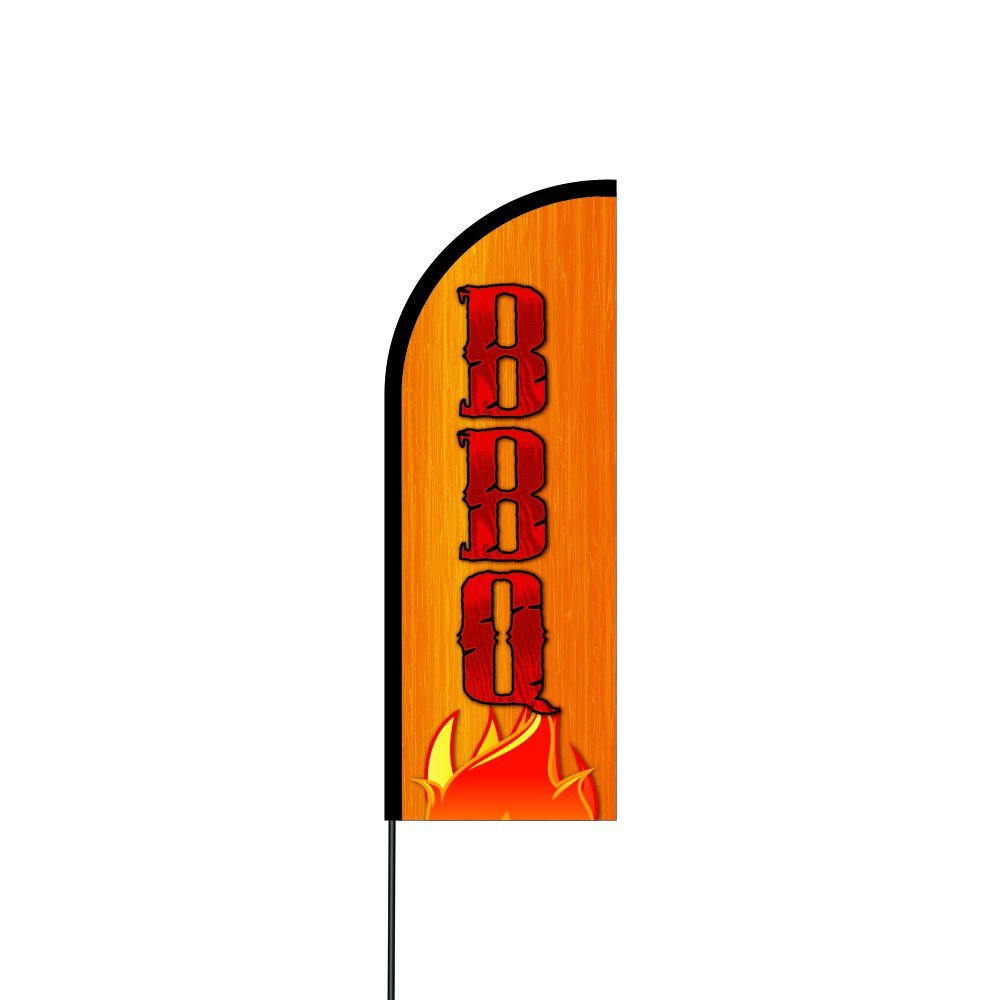 BBQ Flag Kit 11' Feet flag banner Feather Flag Sign Outdoor Banner 2