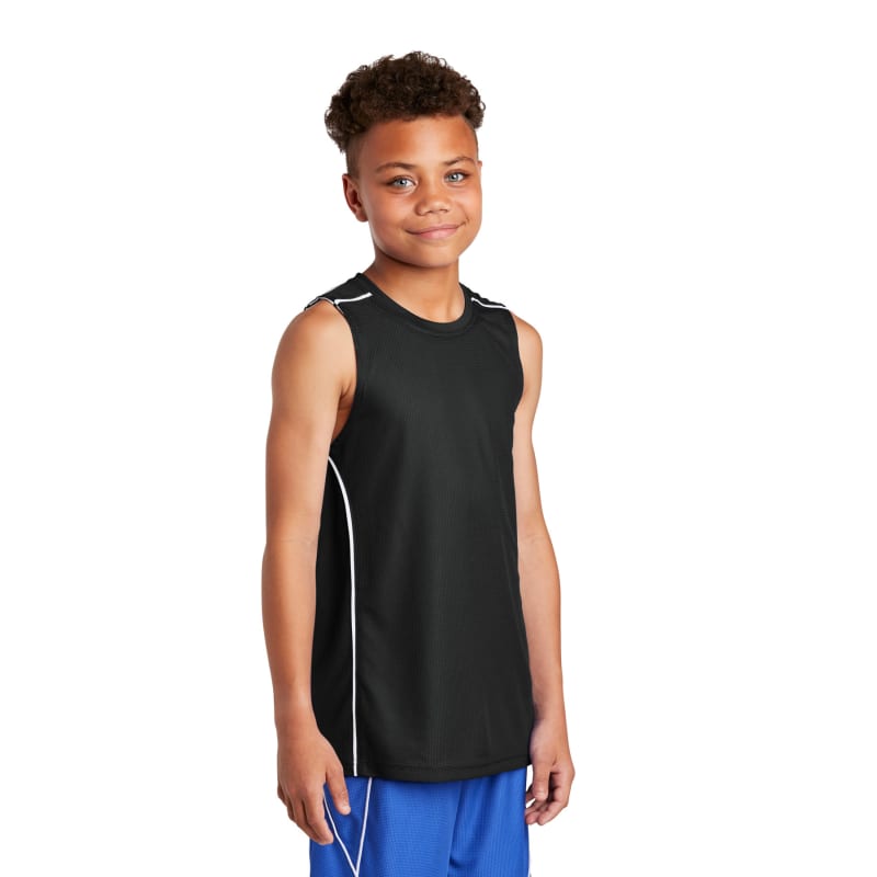 Sport-Tek Youth PosiCharge Mesh Reversible Sleeveless Tee. 7