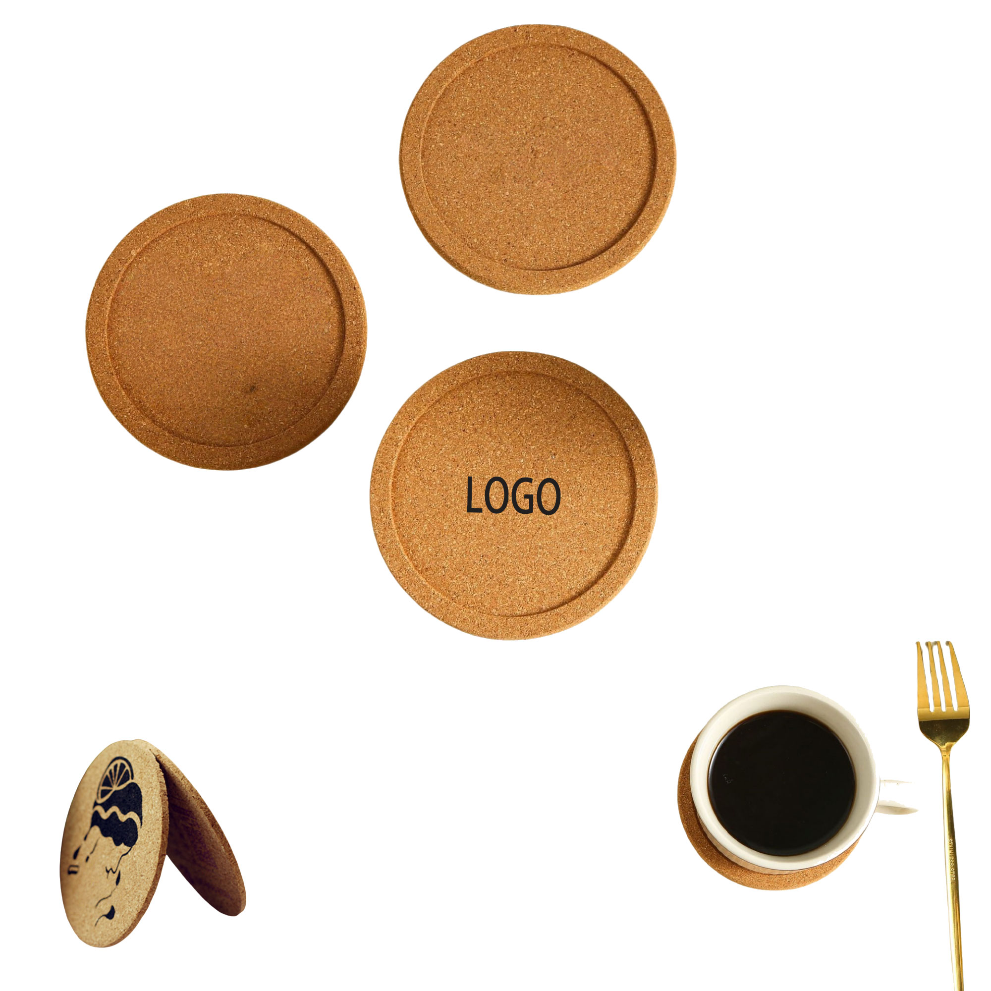 Thick Absorbent Cork Coaster 2