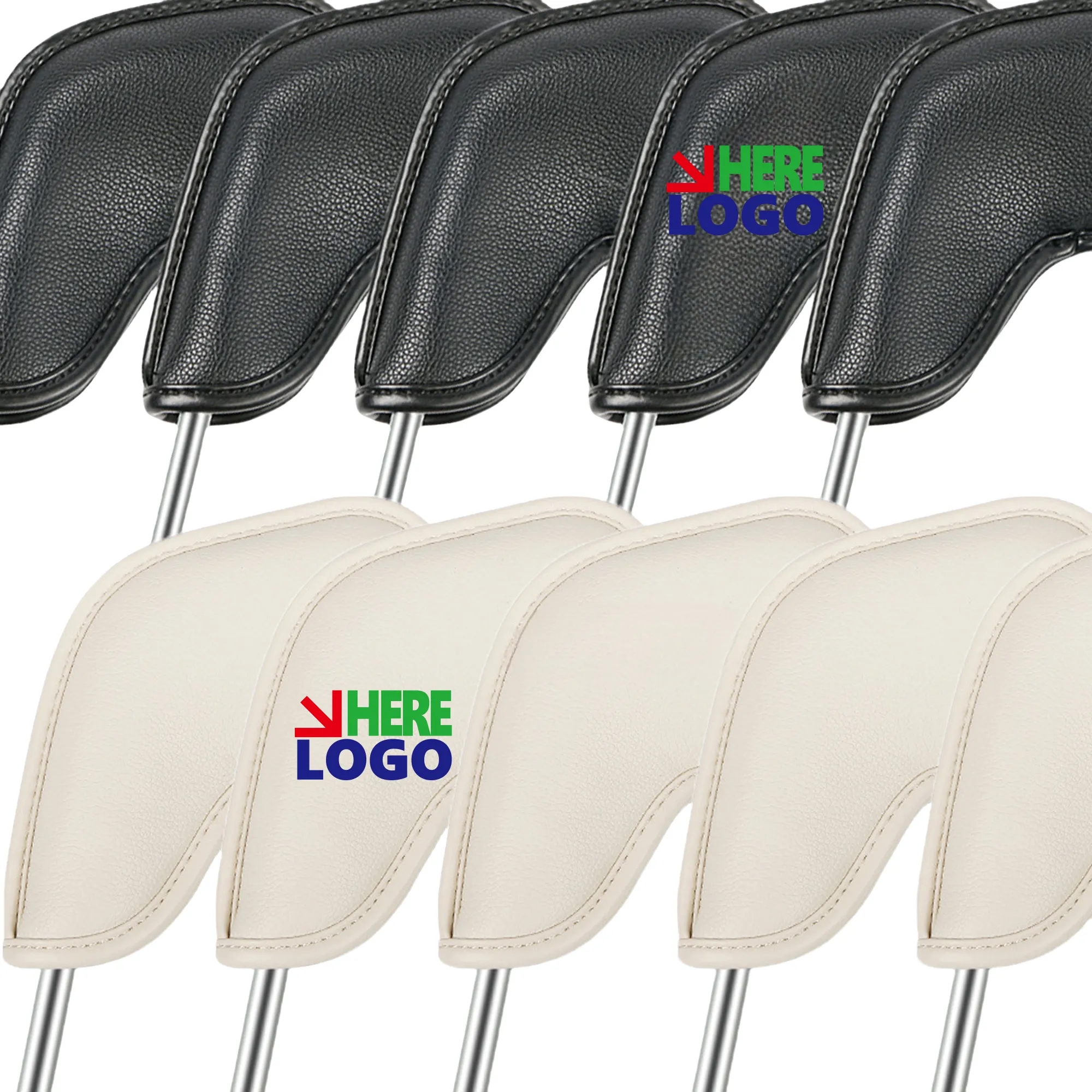 Leather 10 PCS 1 Set Golf Iron Headcovers MOQ50 6