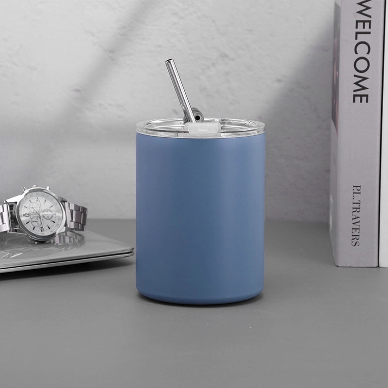 Custom 10 oz Stainless Steel Coffee Mug with Lid and Straw 7