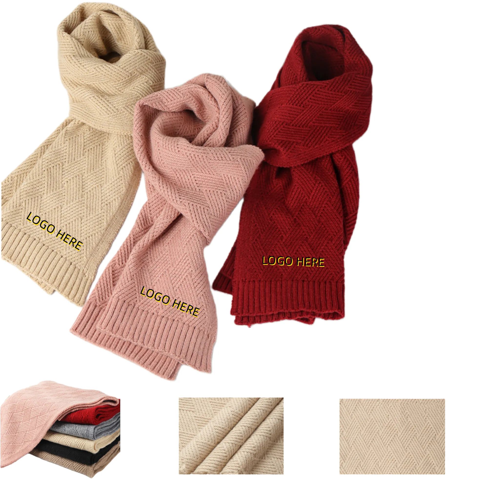 Solid Color Knit Scarf 6