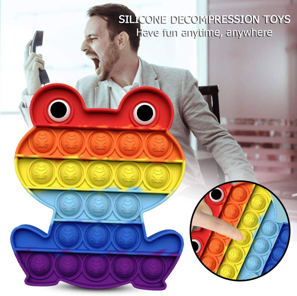 Forg Shape Colorful Push Pop Bubble Fidget Sensory Toy 5