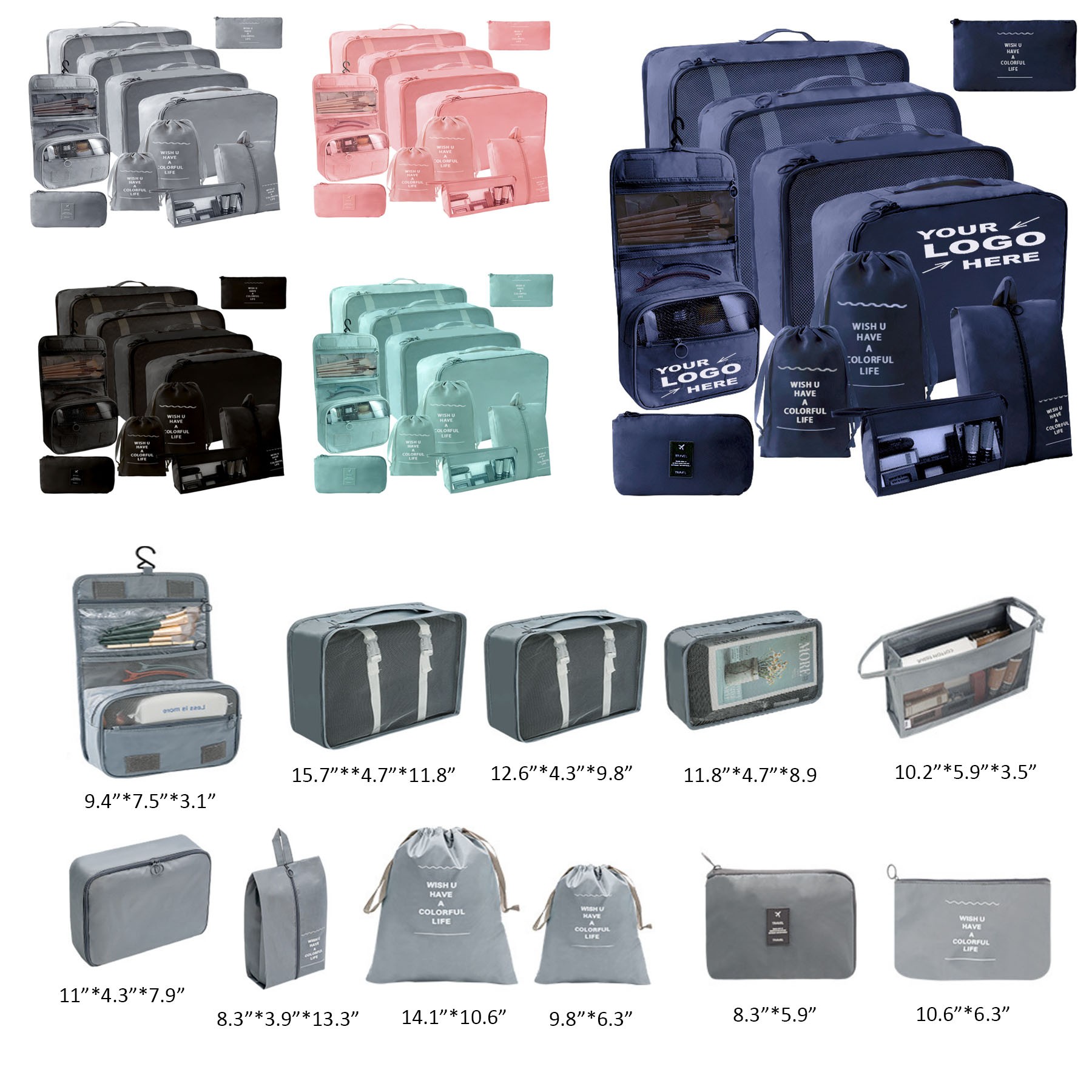 11 Piece Travel Packing Cube Set 3