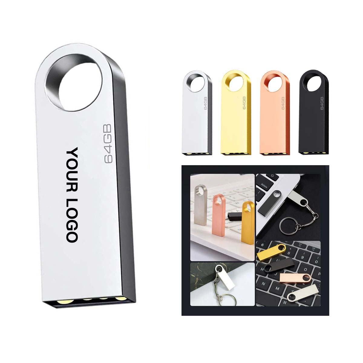 Compact Metal USB Drive 4GB for Files and Music 4
