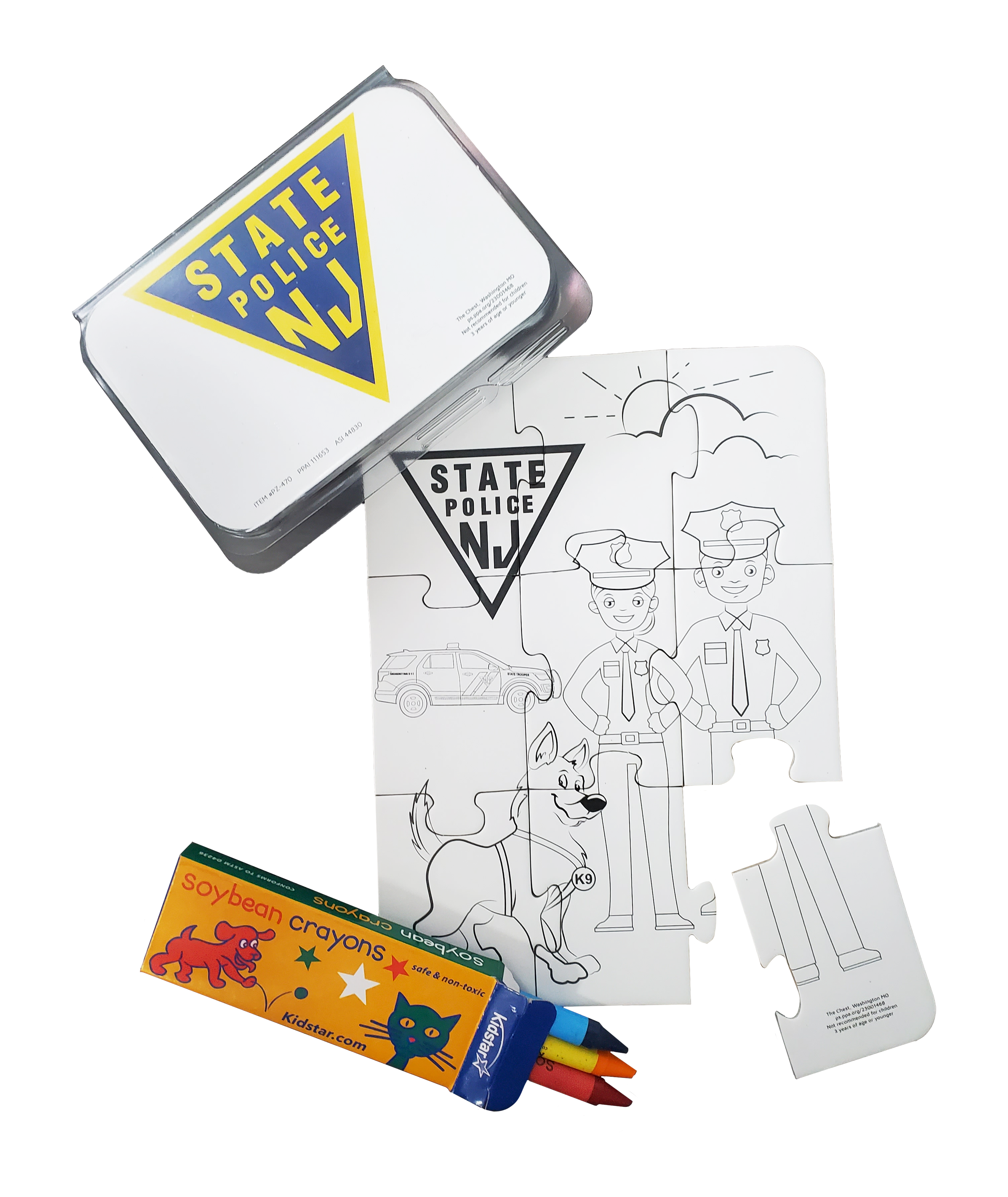 9 Pieces - 7" x 5" Coloring Puzzle in Clear Plastic Tub 2