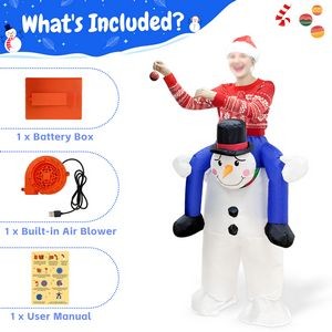Ride On Snowman Mascot Costume Christmas Outfit Xmas Snowman Dress Adult 5