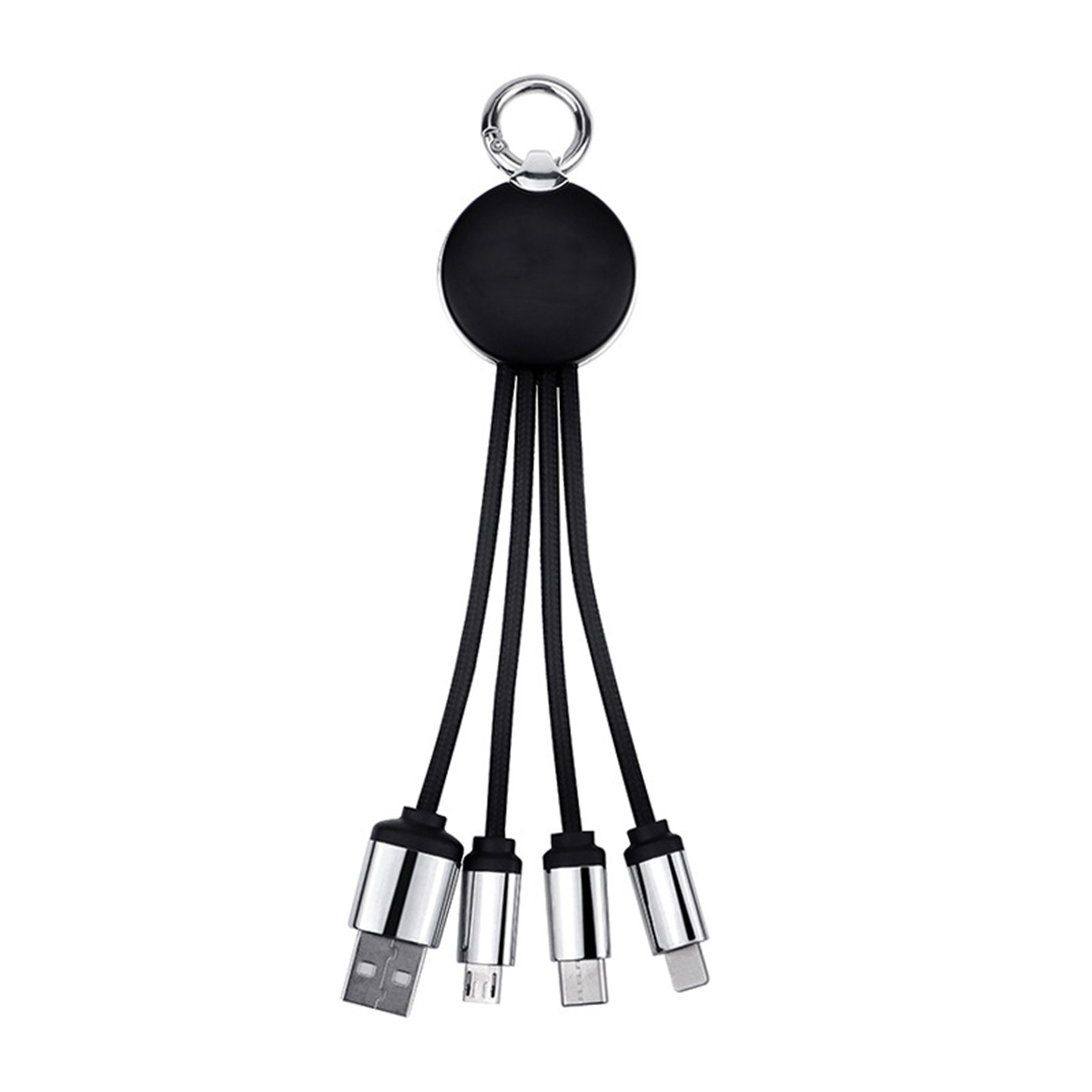 3-in-1 Triplet Charging Cable LED Light Up Logo with Keychain 2