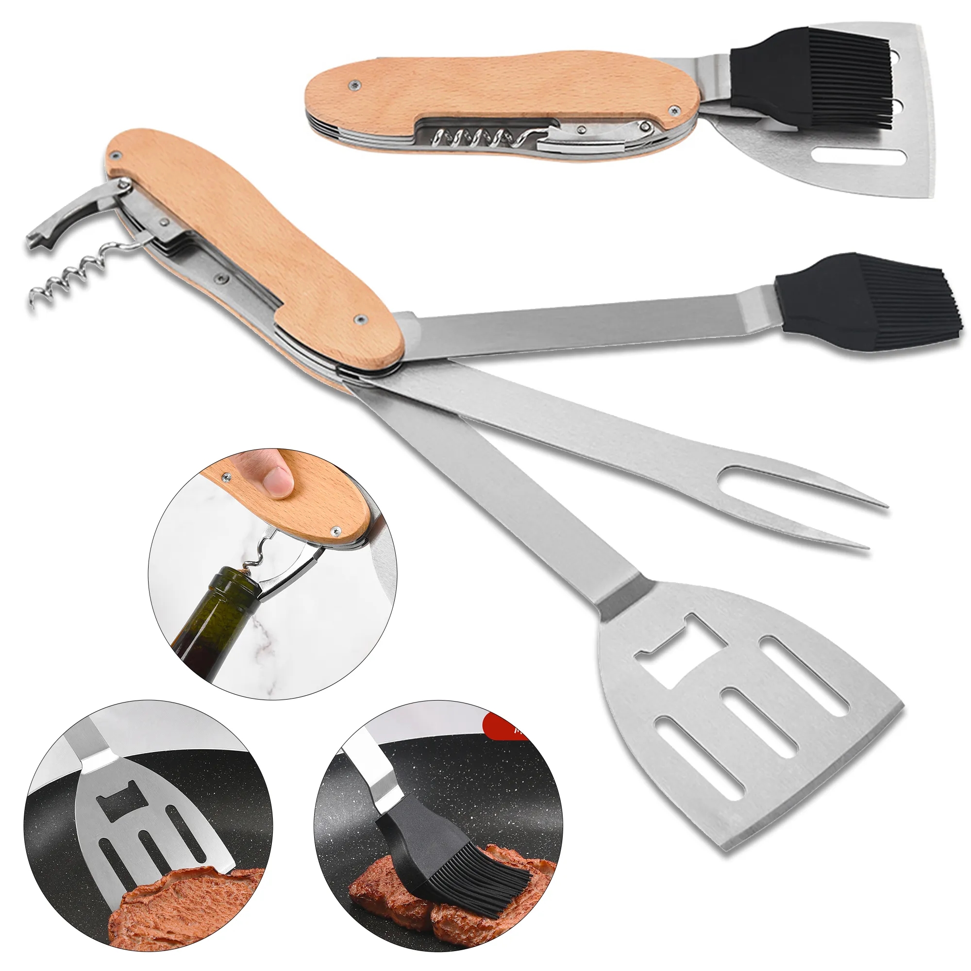 5 in 1 Multi Functional BBQ Tool Set MOQ 50PCS