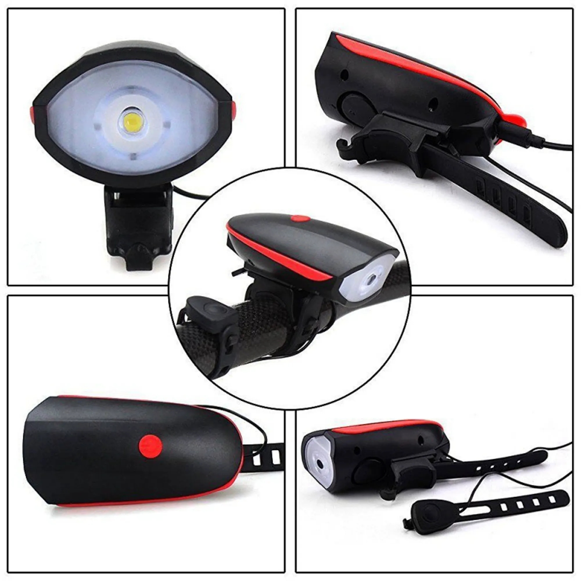 USB Bike Headlight & Horn Bell 3